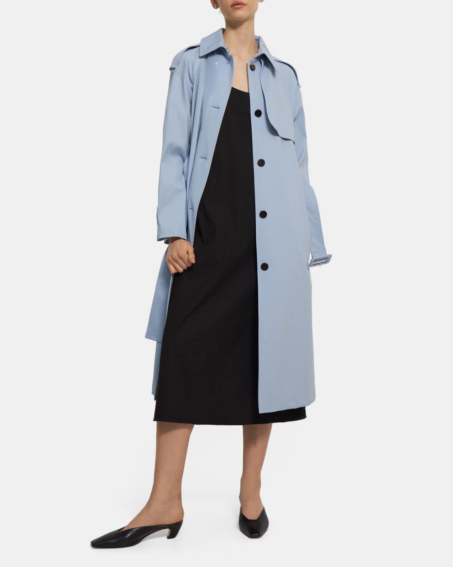 Technical Twill Belted Trench Coat | Theory Outlet