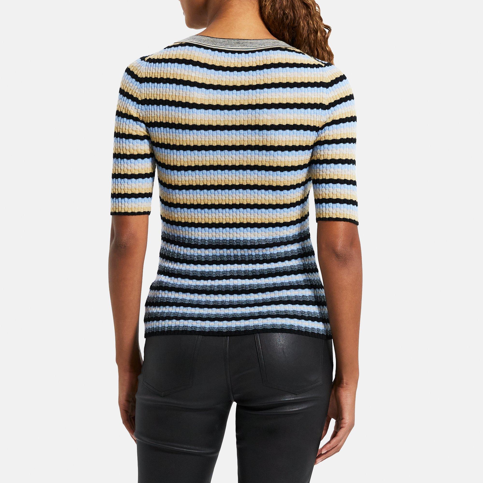Merino Wool ShortSleeve Scoop Neck Sweater Theory Outlet