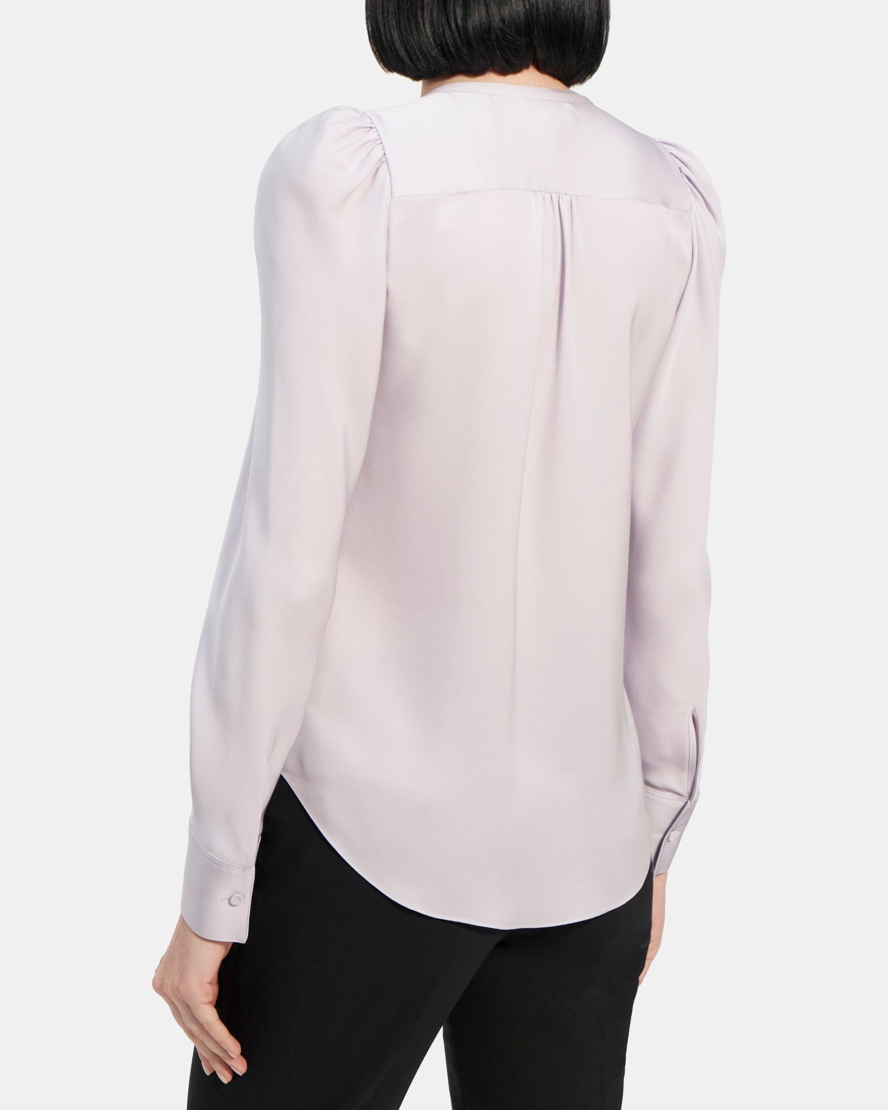Silk Georgette Ruched Shirt | Theory Outlet