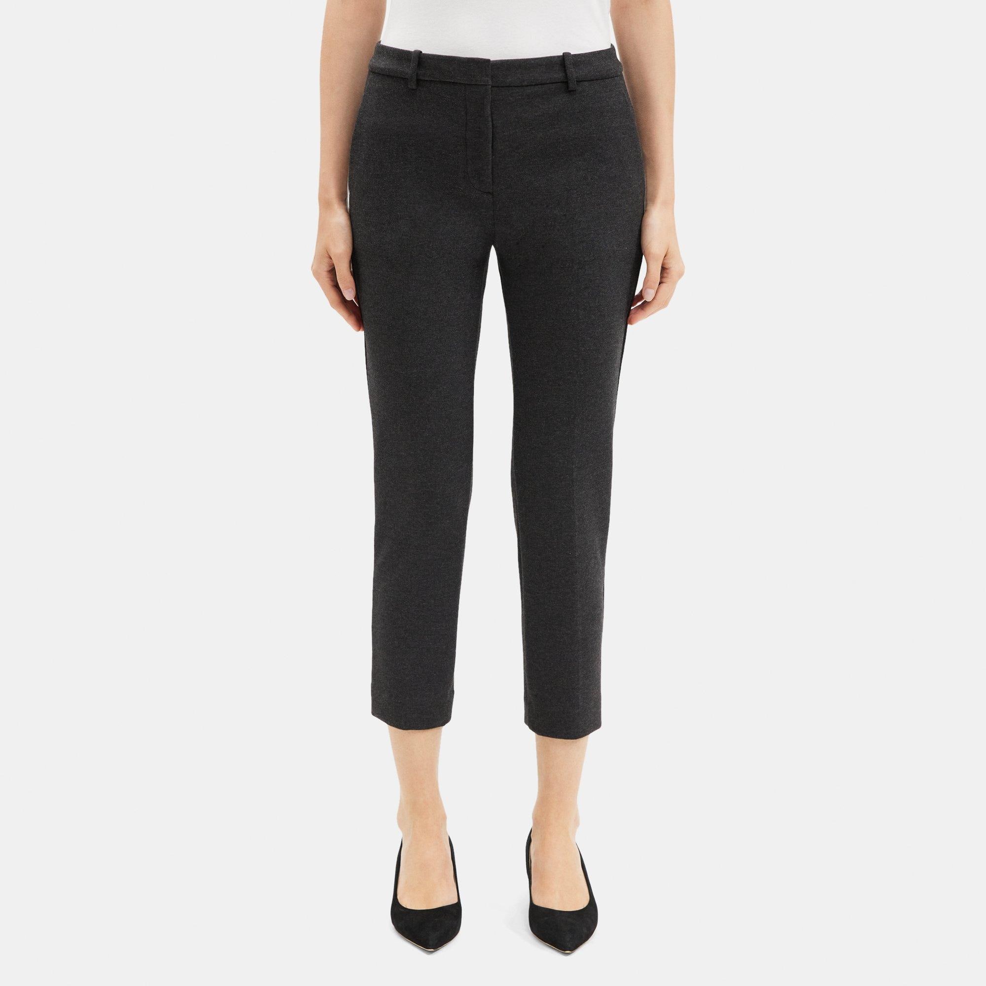 Double-Knit Jersey Slim Cropped Pant | Theory Outlet