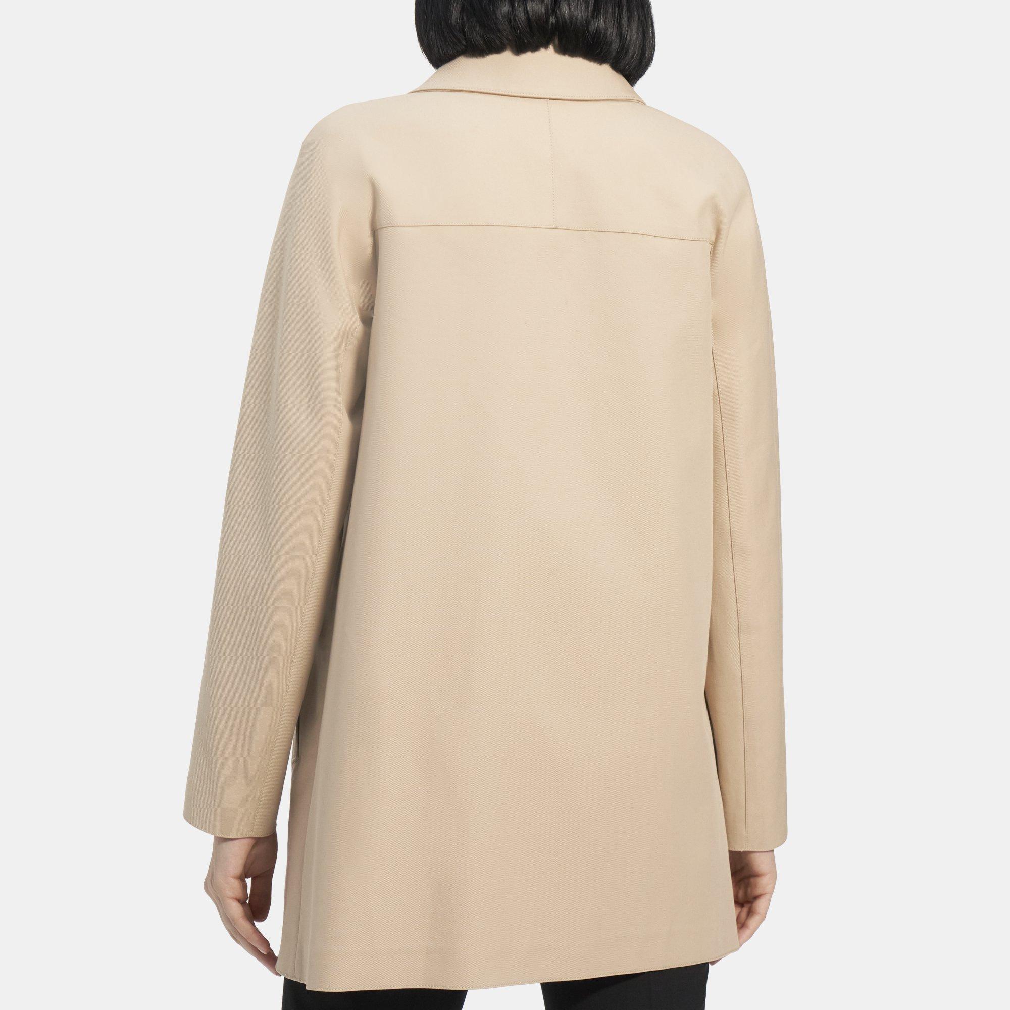 Cotton Twill Relaxed Coat | Theory Outlet