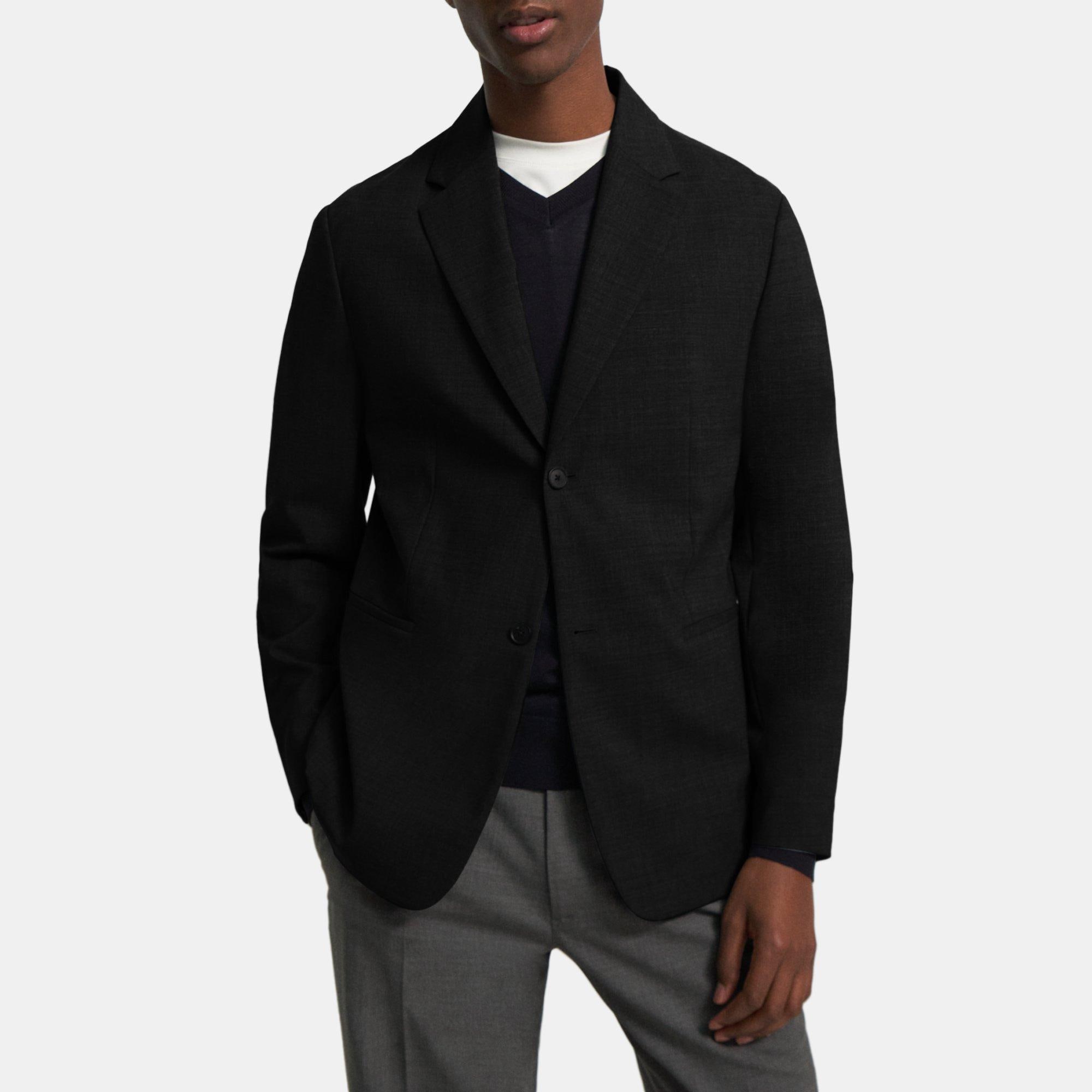 Theory Collarless Blazer in Stretch Wool