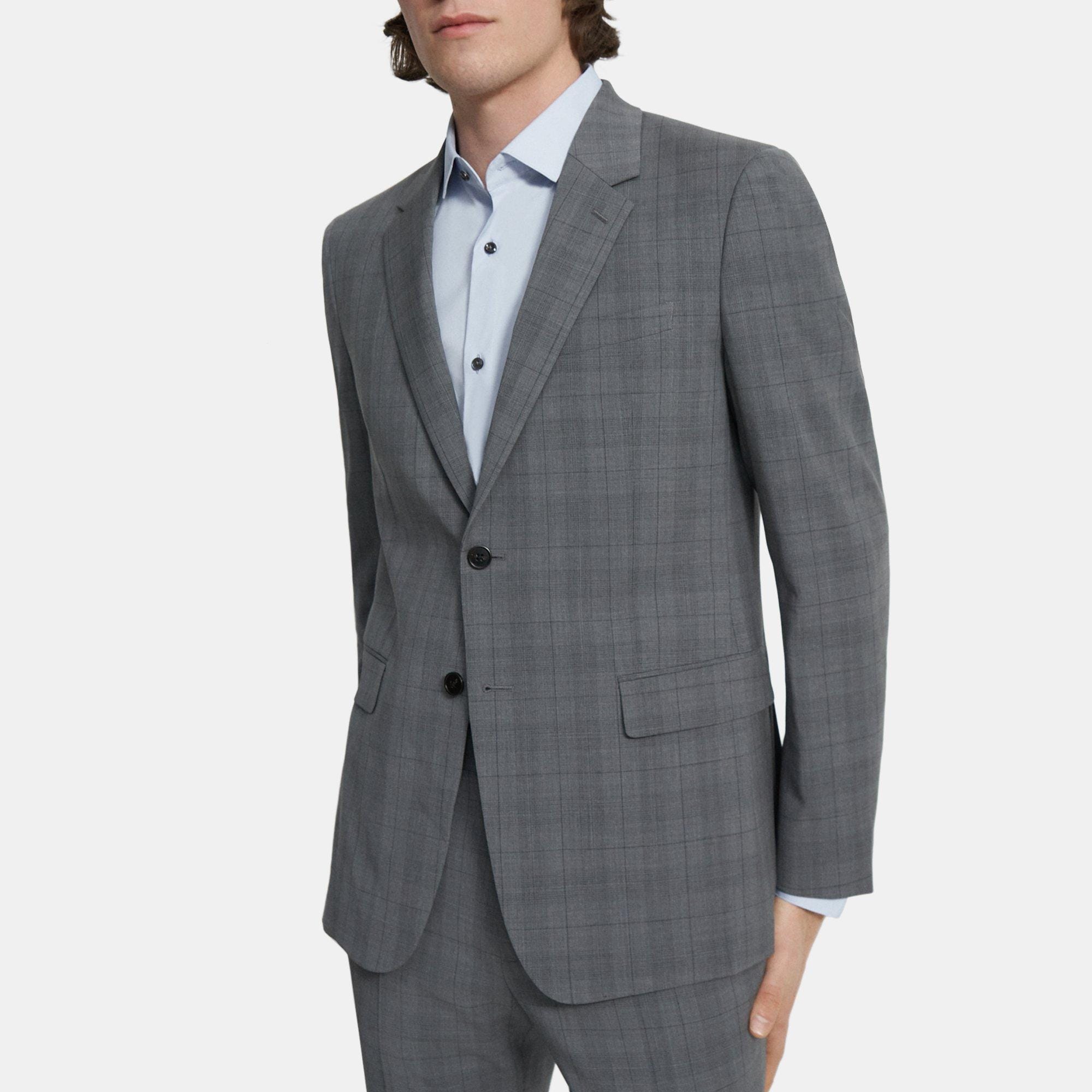 Theory Structured Blazer in Plaid Wool