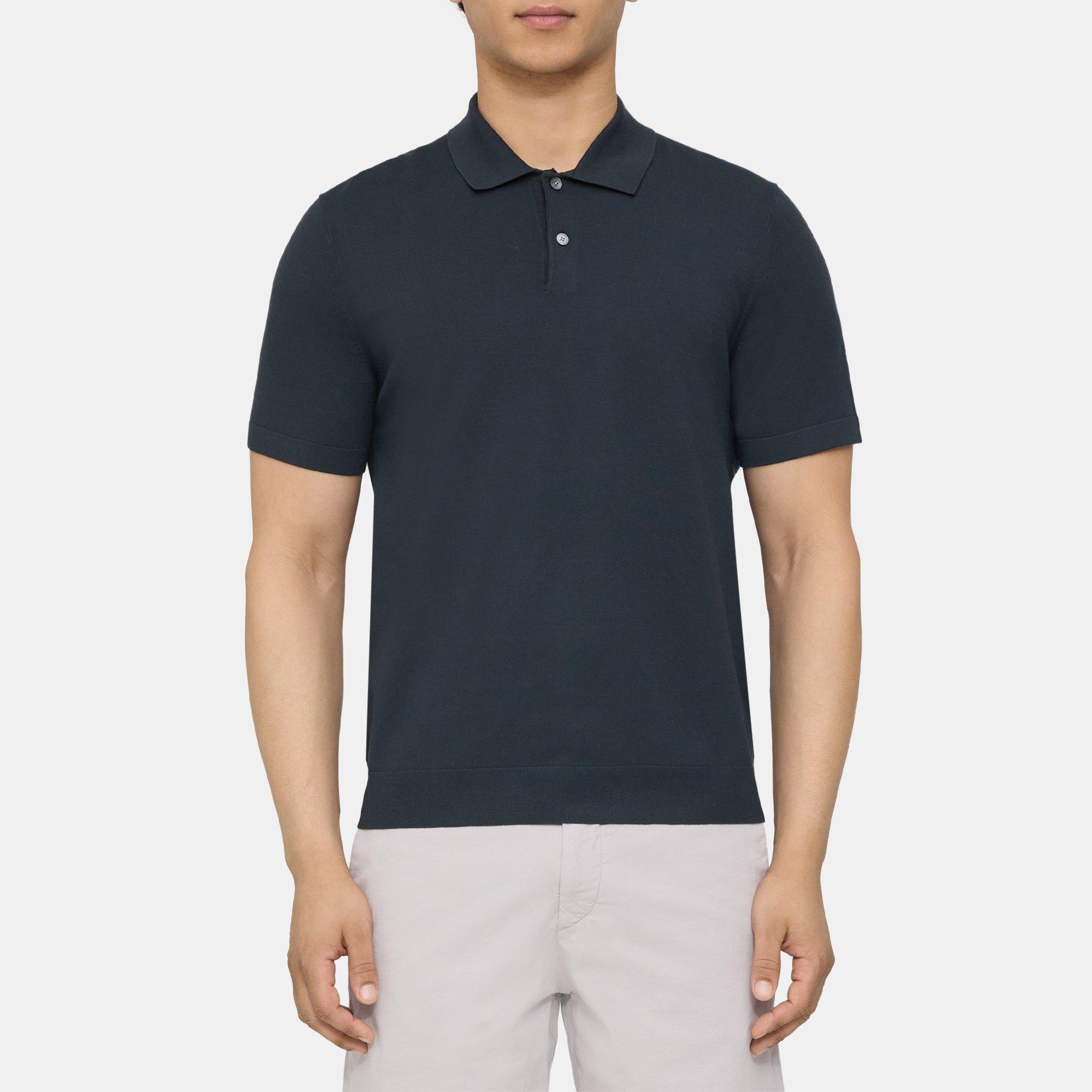 Stretch Viscose Blend Polo Shirt | Theory Outlet
