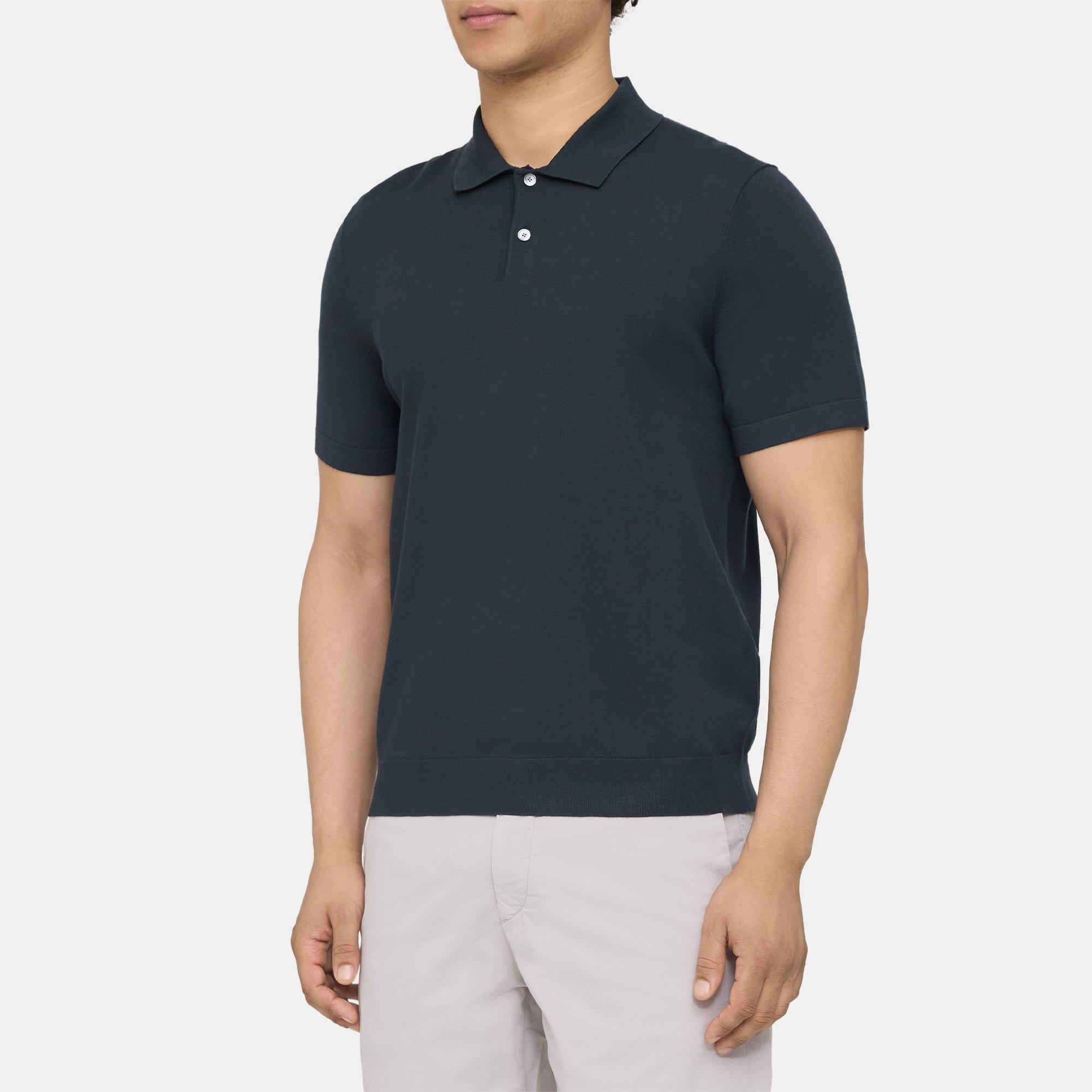 Stretch Viscose Blend Polo Shirt | Theory Outlet