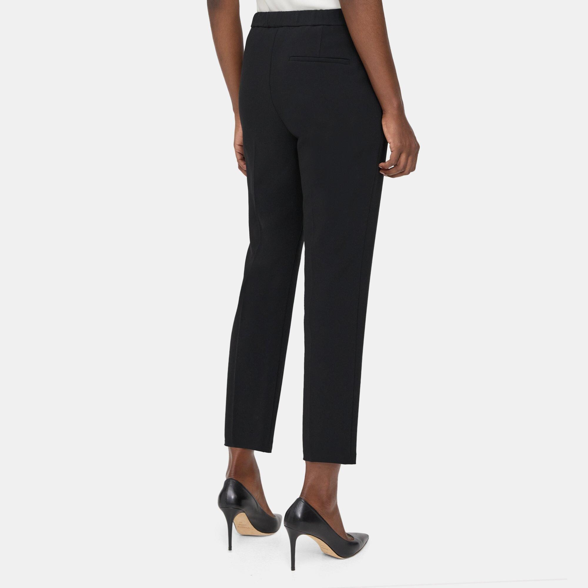 Crepe Slim Cropped Pull-On Pant | Theory Outlet