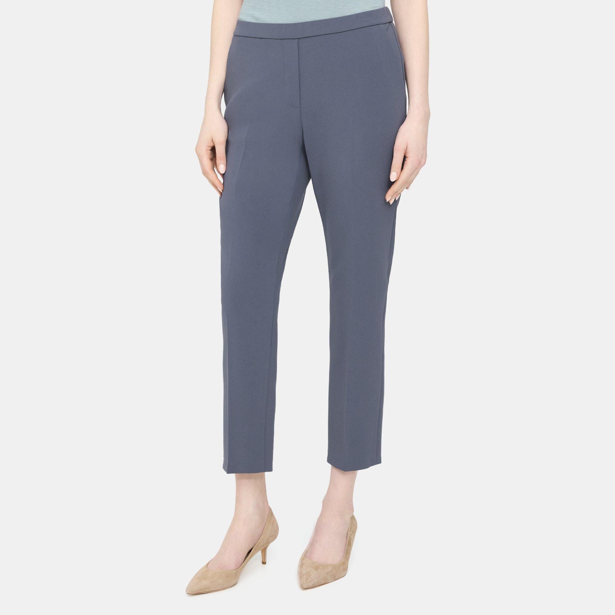 Crepe Slim Cropped Pull-On Pant | Theory Outlet