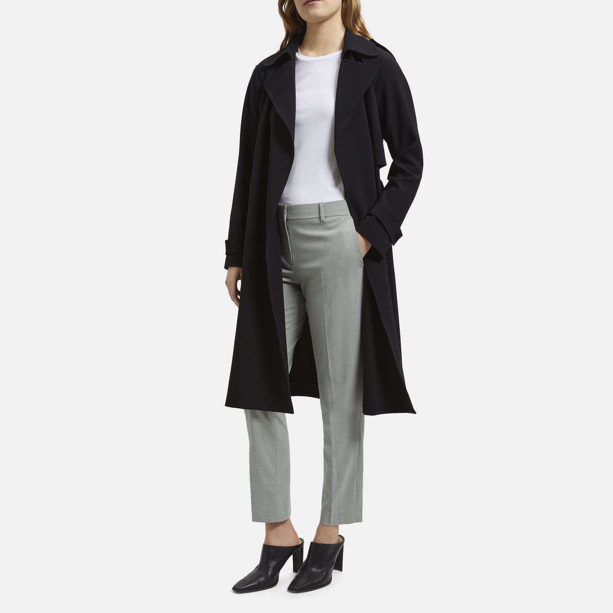 Crepe Raglan Trench Coat | Theory Outlet