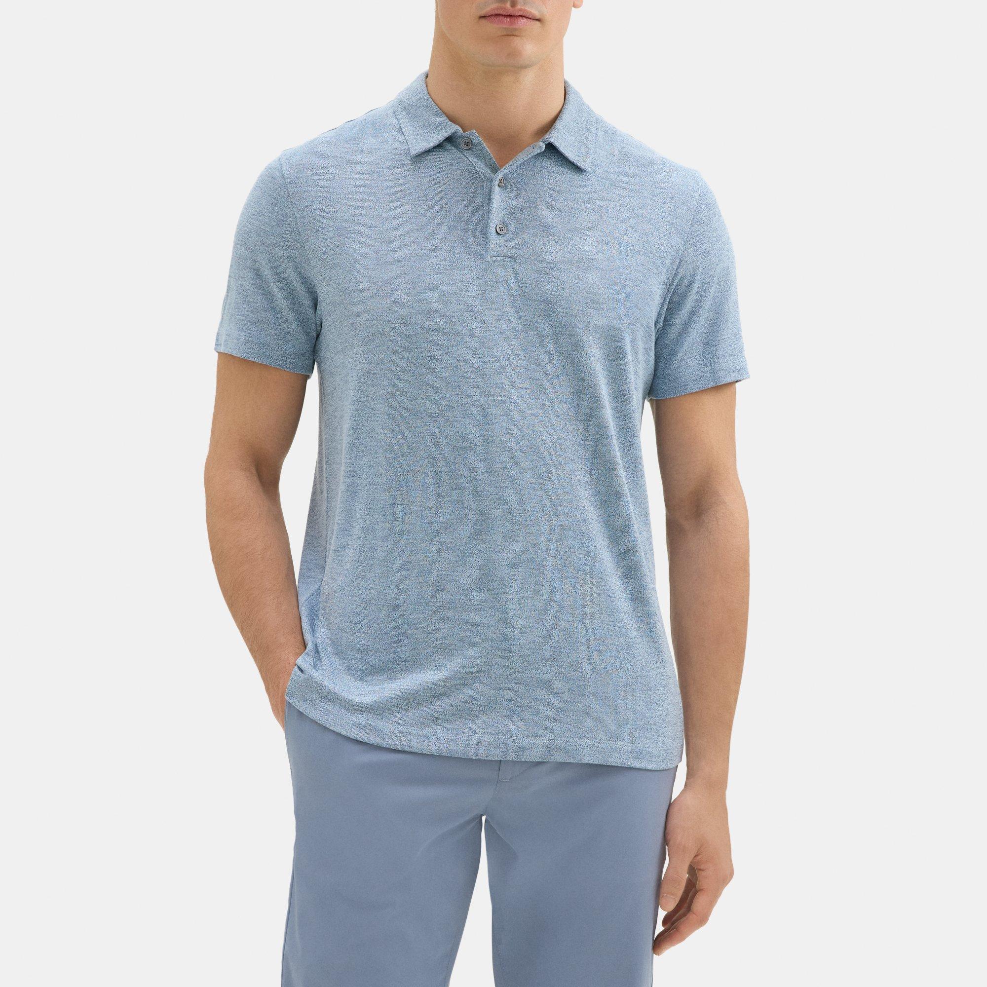 띠어리 Theory Polo Shirt in Modal Blend Jersey,GLACIER BLUE/SPELLBOUND