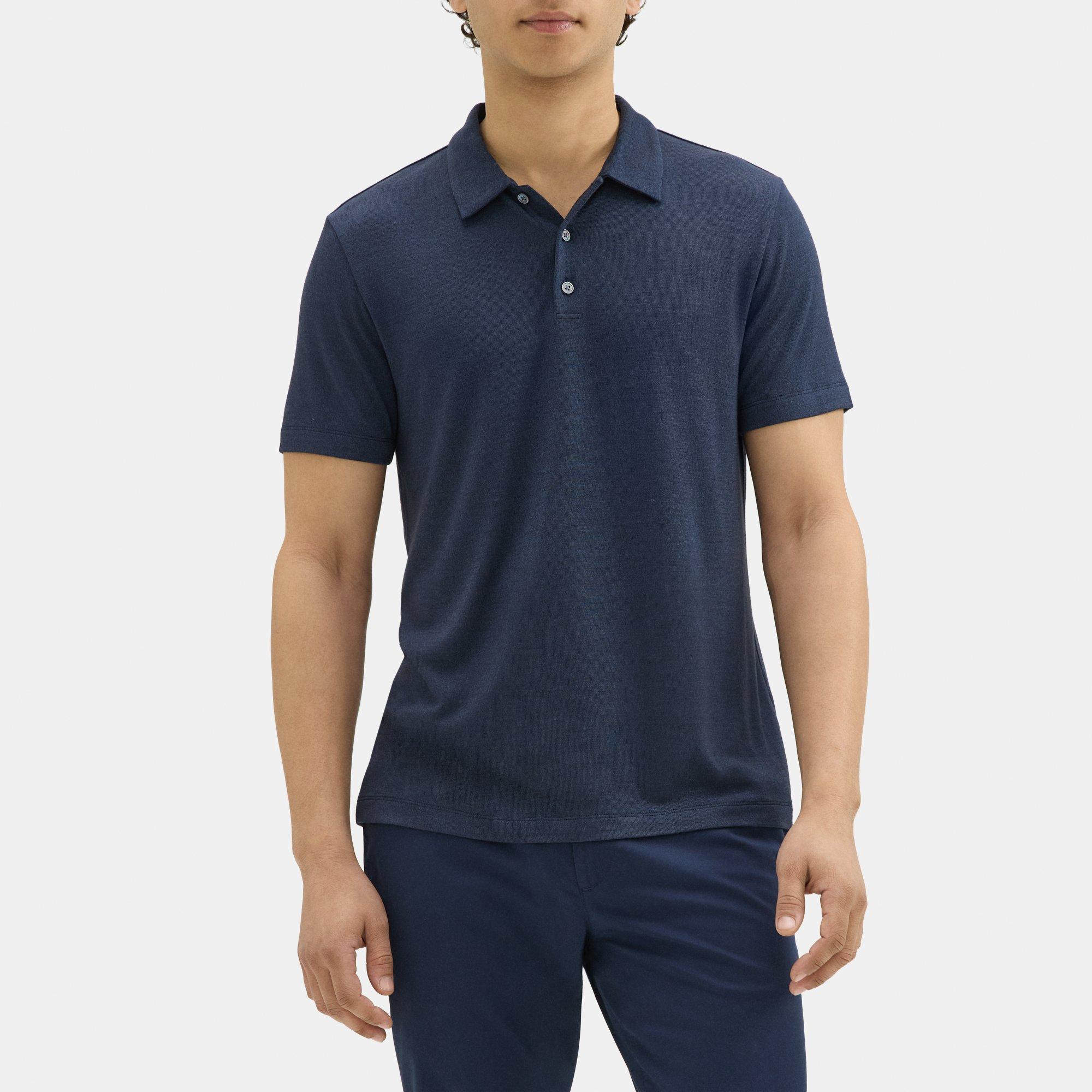 띠어리 Theory Polo Shirt in Modal Blend Jersey,ECLIPSE/SARGASSO