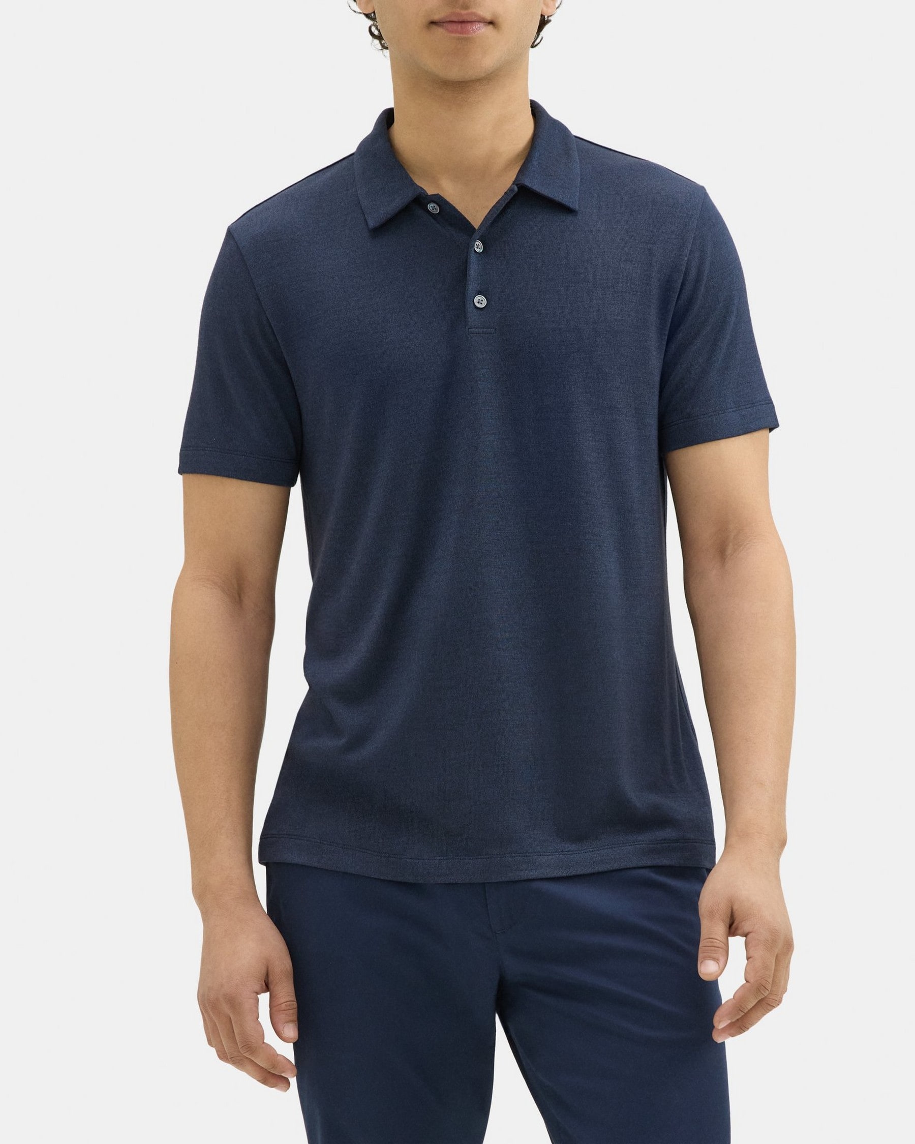 띠어리 Theory Polo Shirt in Modal Blend Jersey,ECLIPSE/SARGASSO