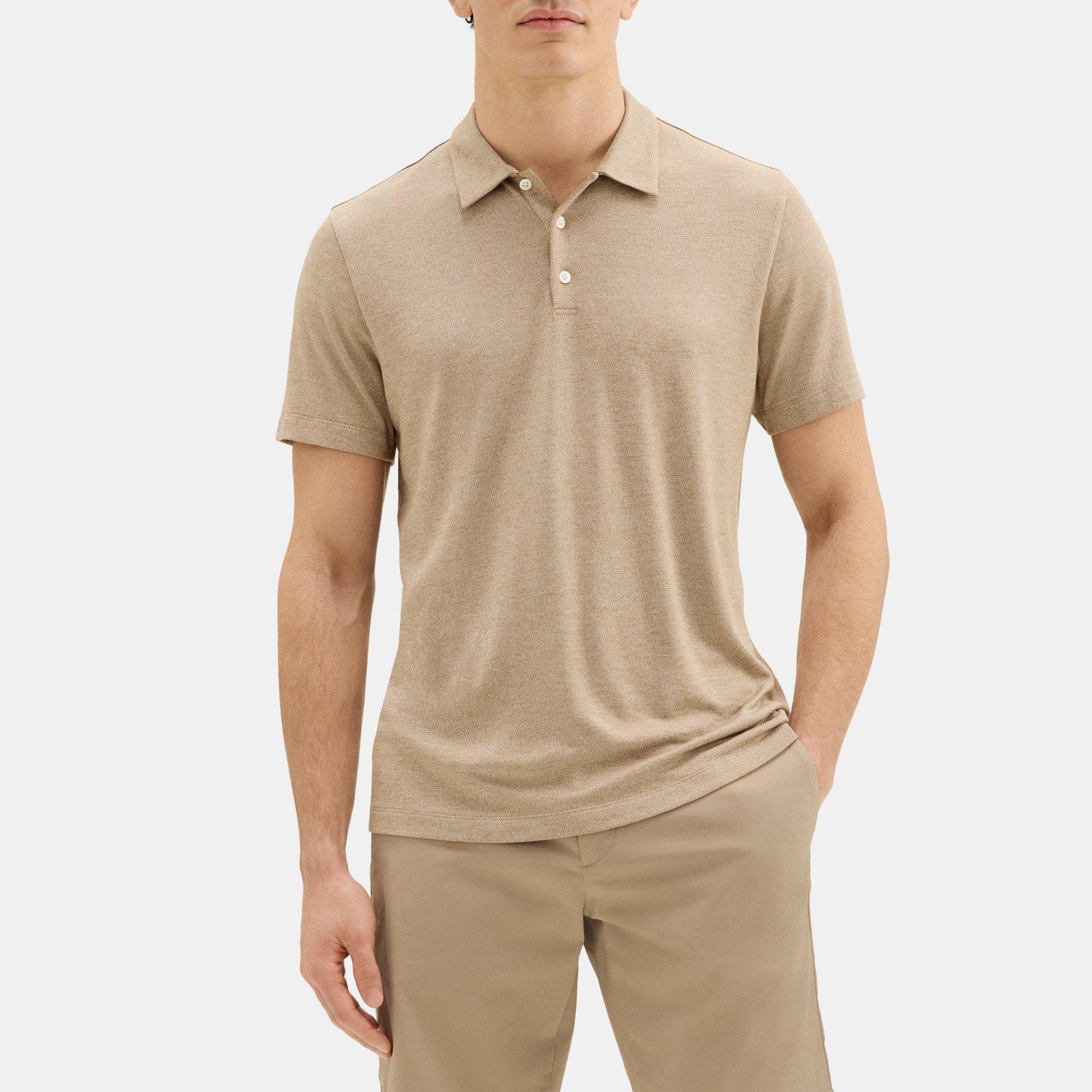 띠어리 Theory Polo Shirt in Modal Blend Jersey,CARIBOU/WHITE