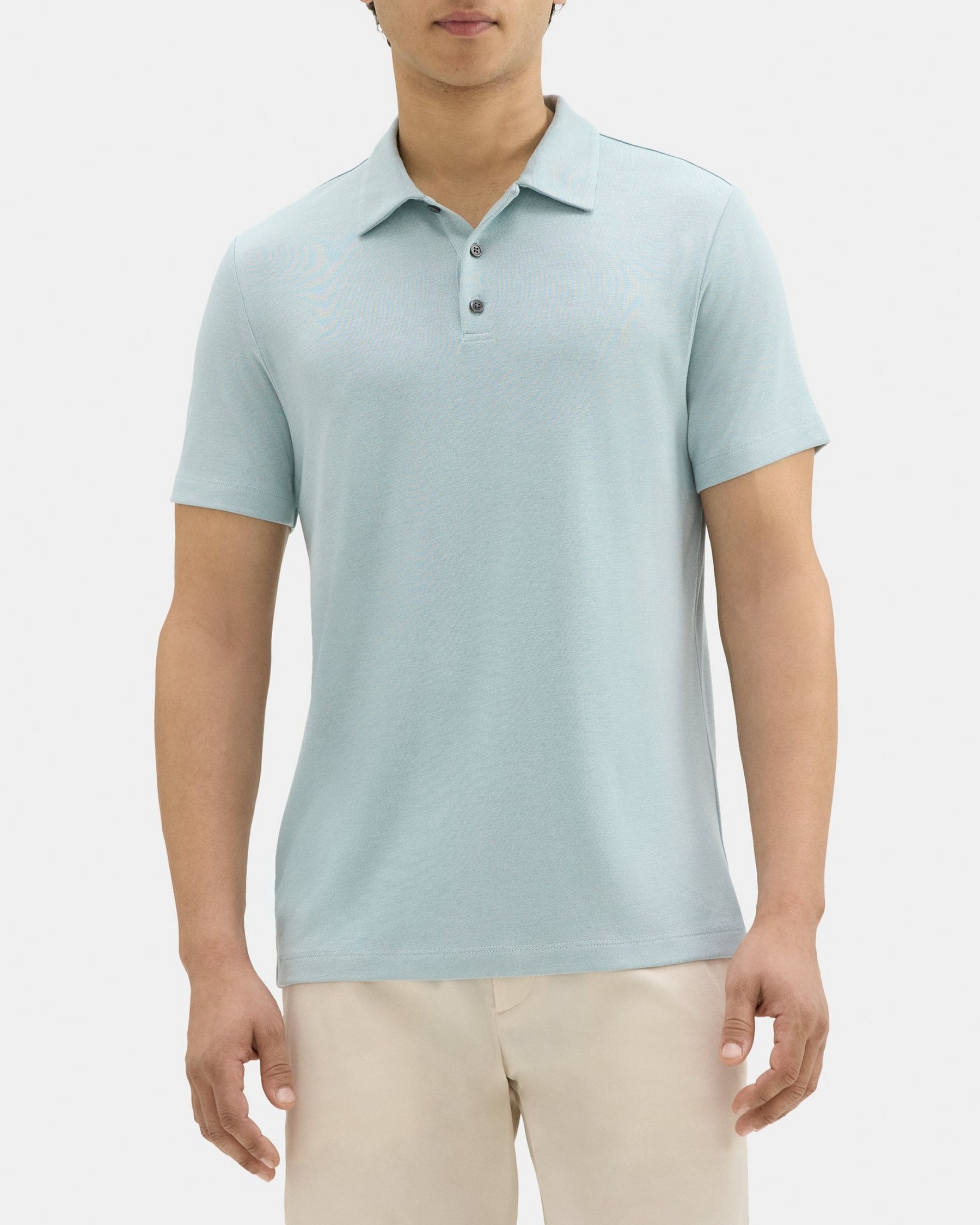 띠어리 Theory Polo Shirt in Modal Blend Jersey,ETHER/VAPOR