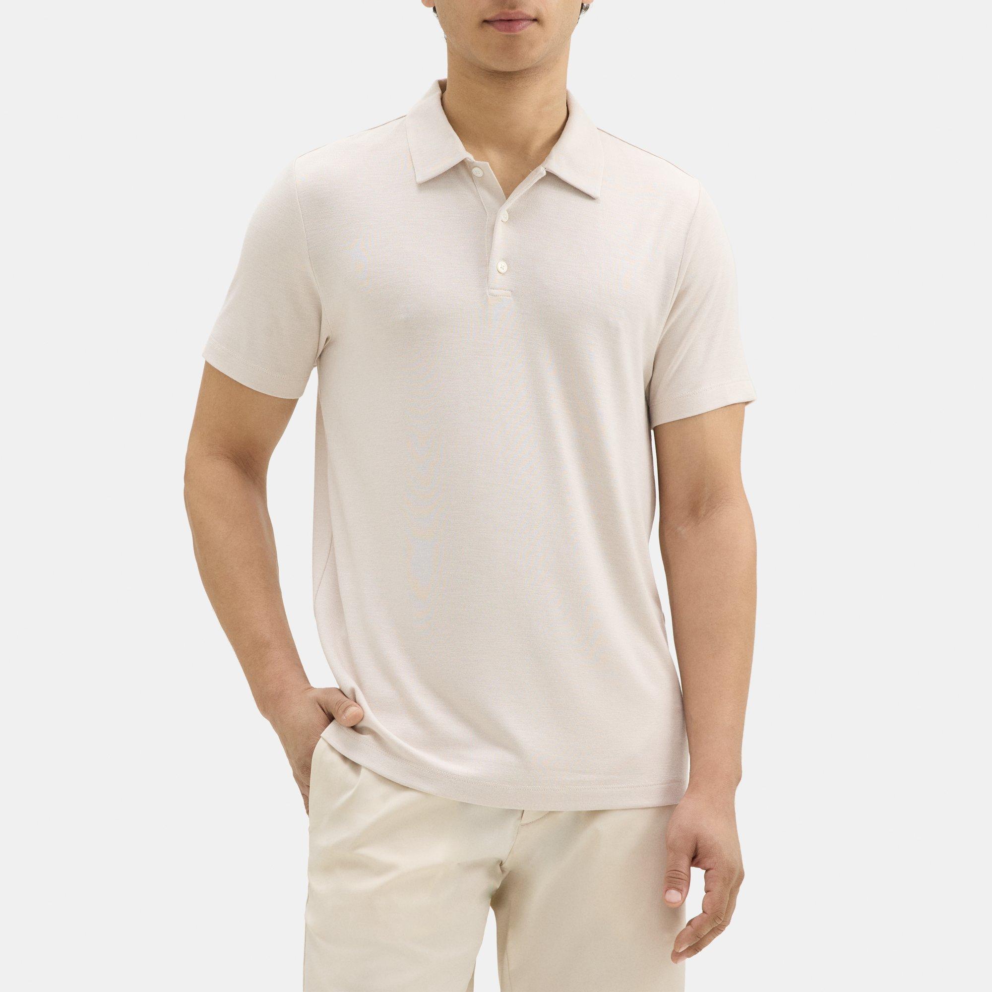 띠어리 Theory Polo Shirt in Modal Blend Jersey,MOON/WHITE