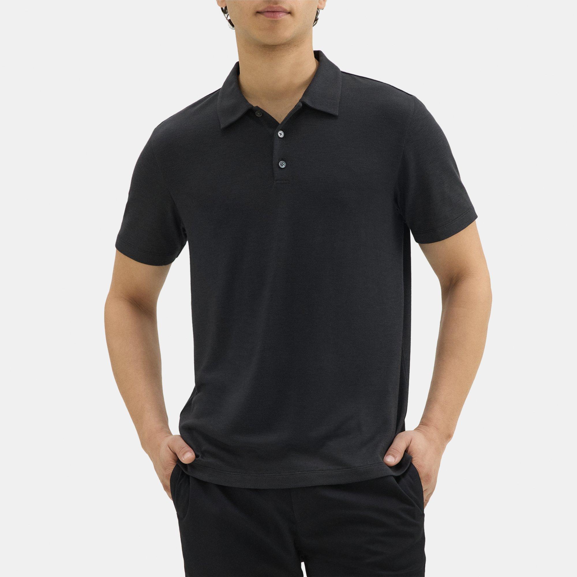 띠어리 Theory Polo Shirt in Modal Blend Jersey,NEW BLACK