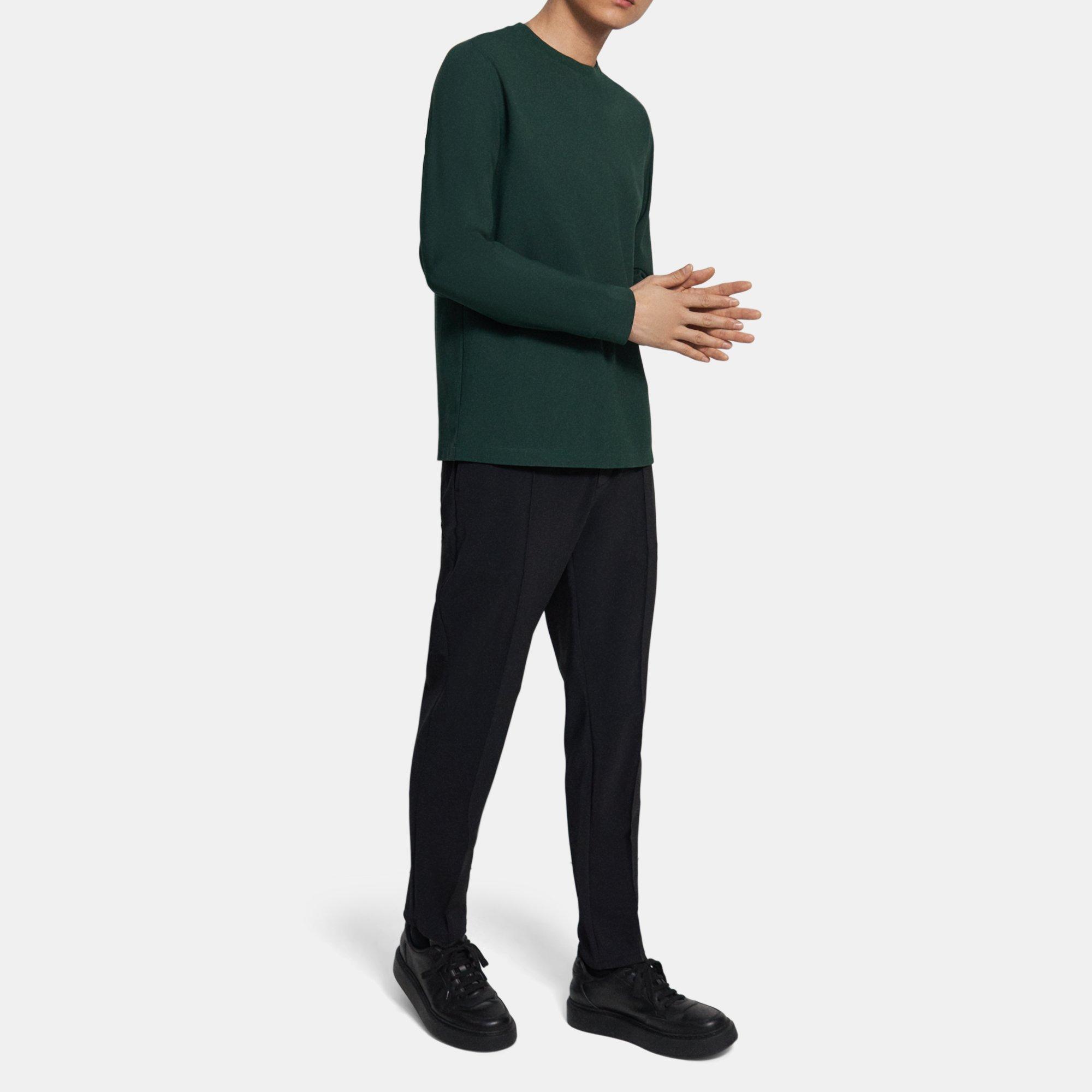 Green Stretch Jersey Long-Sleeve Tee | Theory Outlet