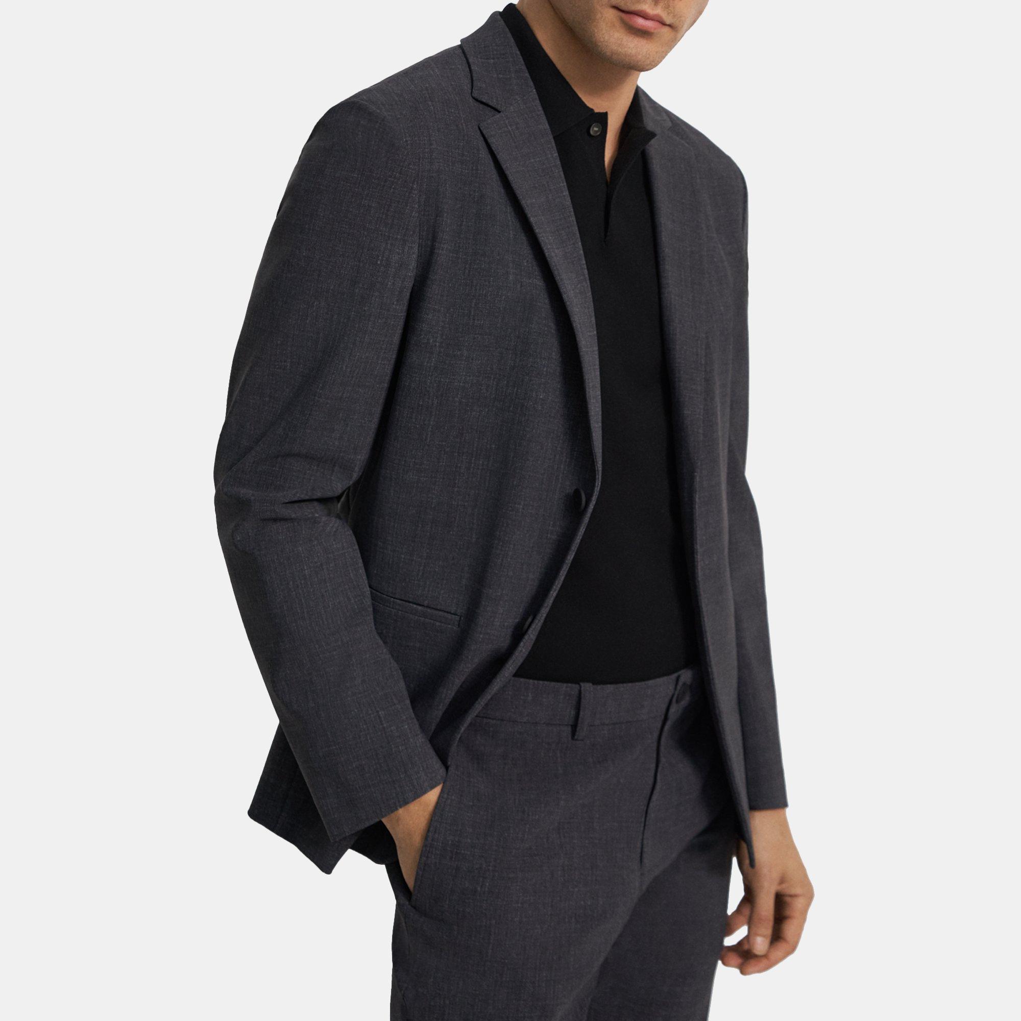 Unstructured Knit Blazer - Heathered Charcoal