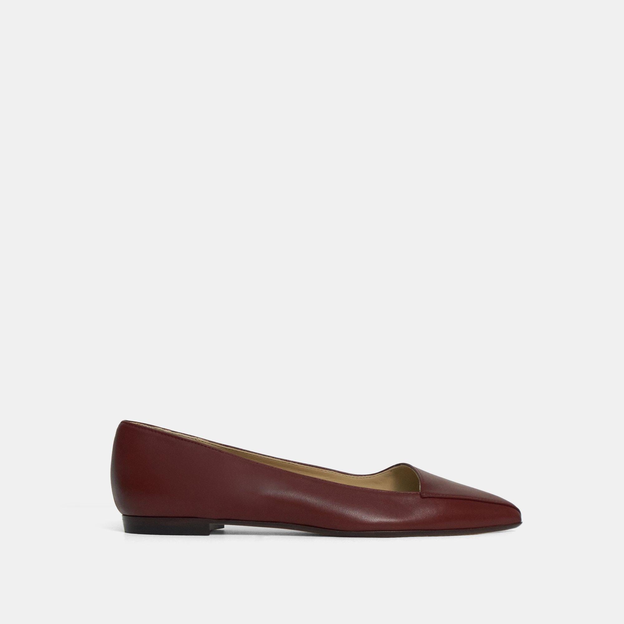 Leather Pointed Flat | Theory Outlet