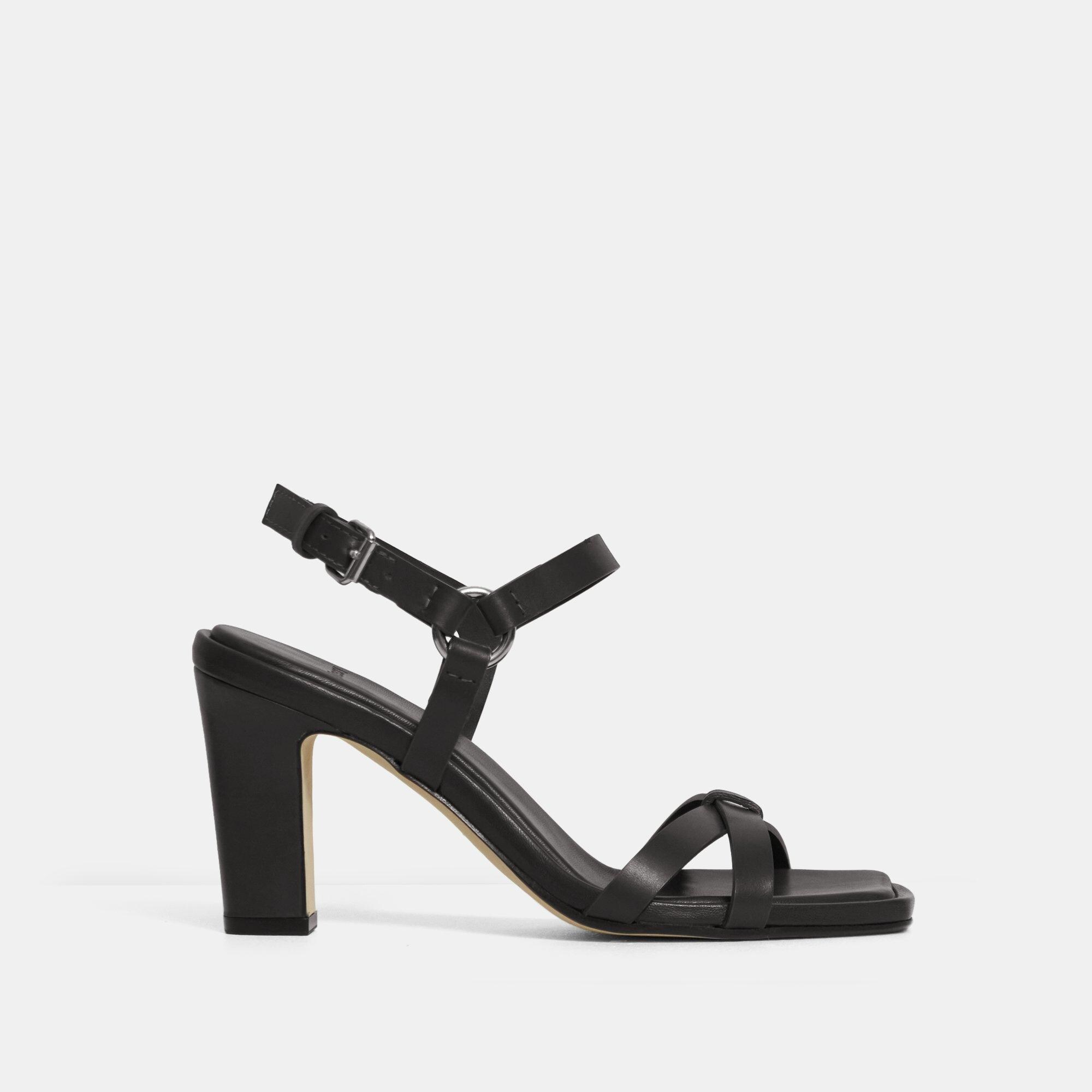 Theory Block Heel Sandal in Leather