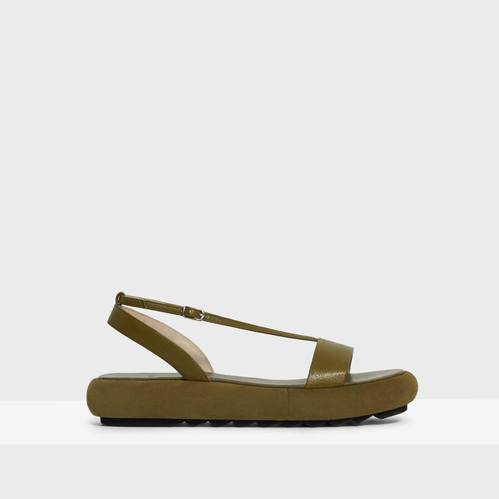 Theory Donut Platform Sandal in Leather