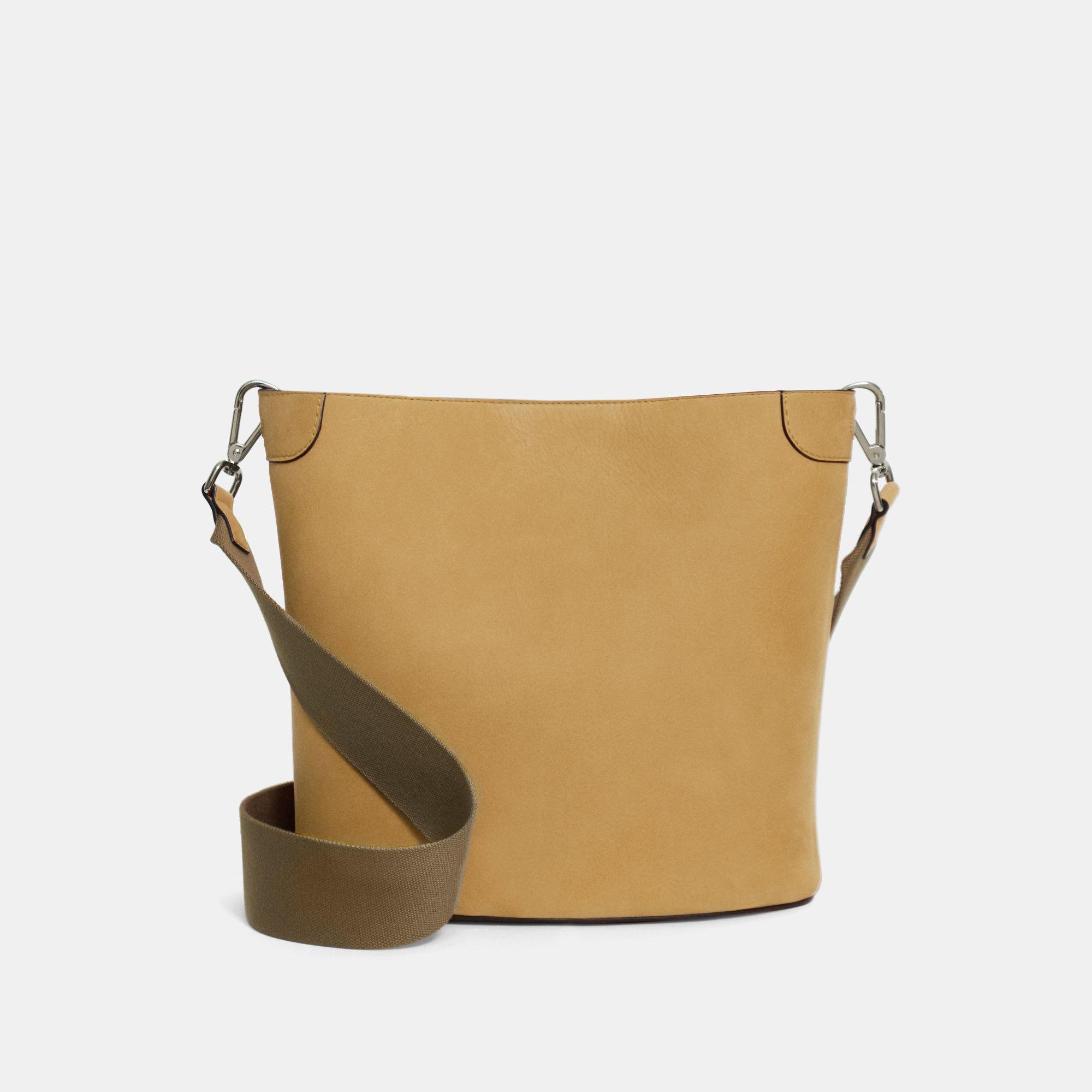 Bucket Bag in Nubuck Leather - Dk Hay