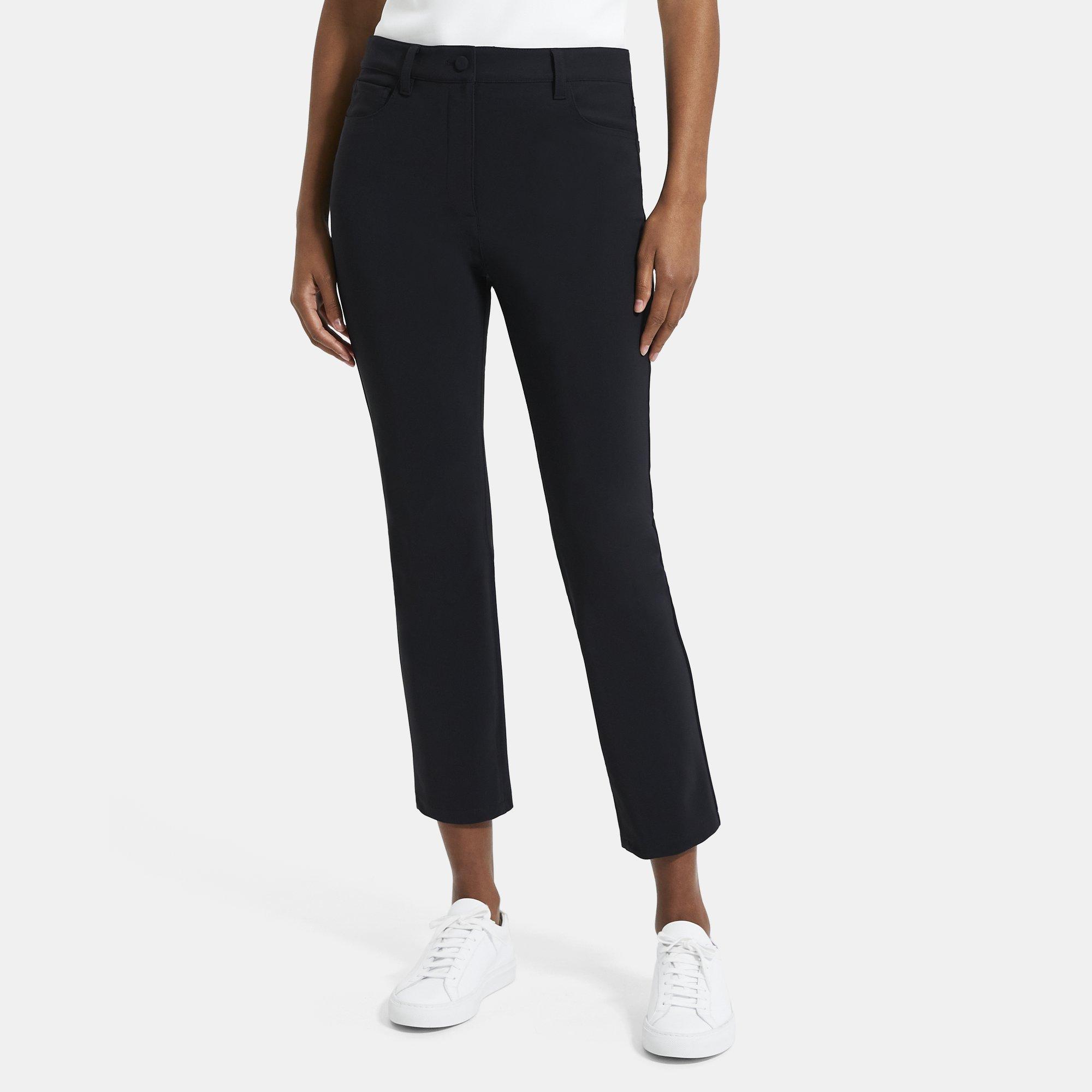 Performance Knit Slim Cropped Pant | Theory Outlet