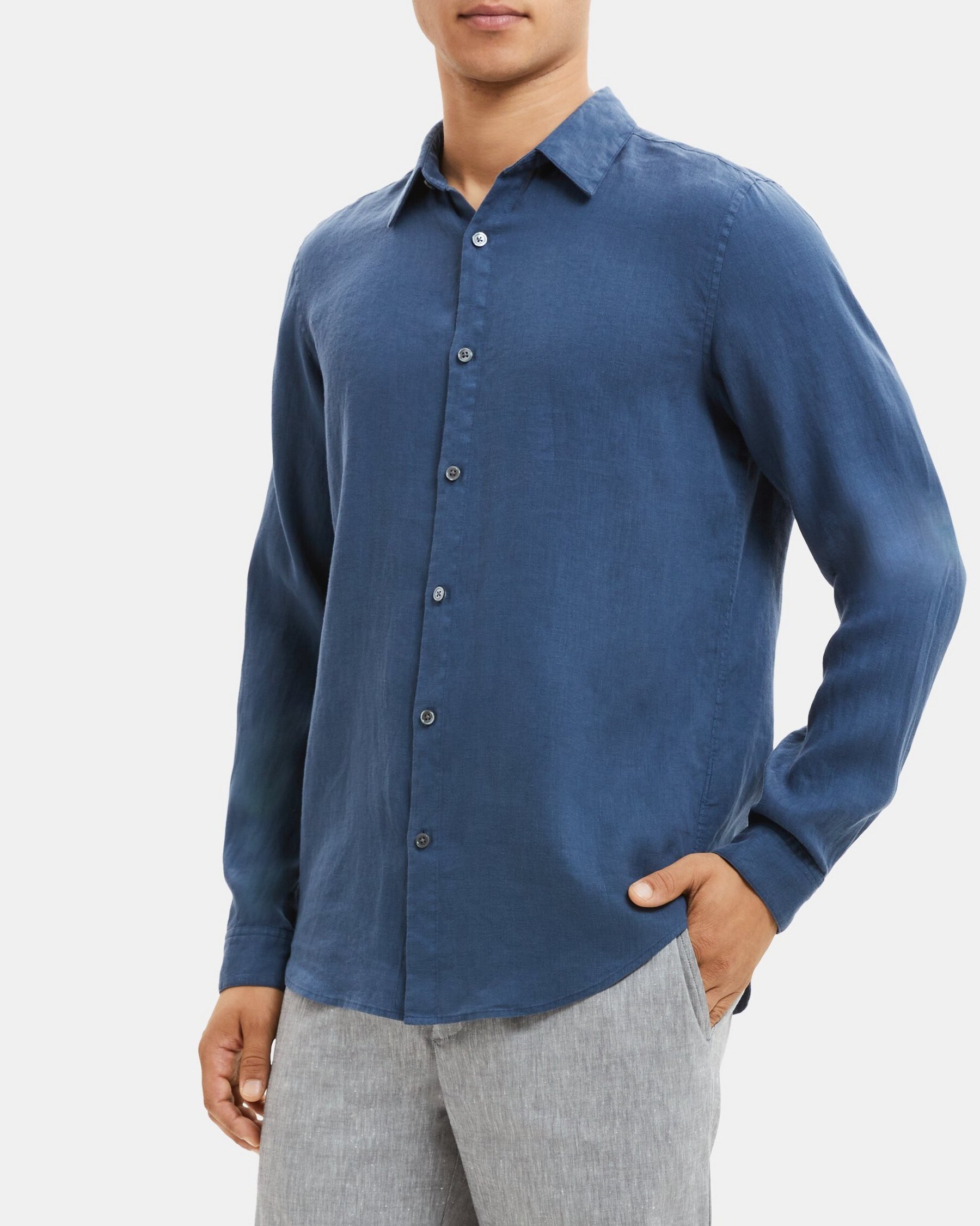 Linen Standard-Fit Shirt | Theory Outlet