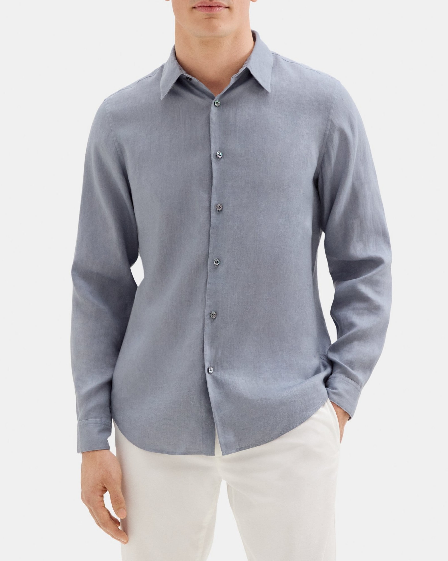 띠어리 Theory Standard-Fit Shirt in Linen,TRADEWINDS