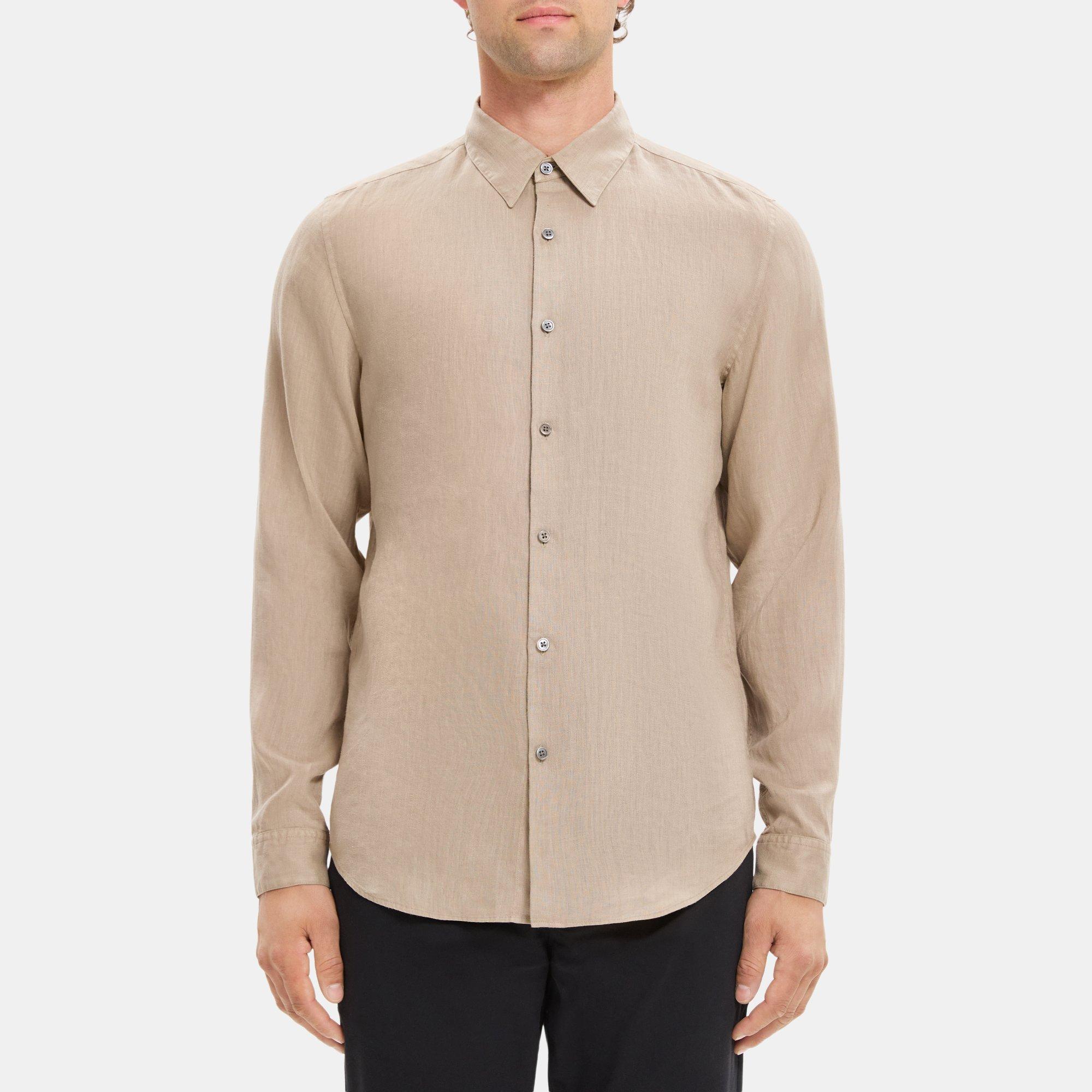 띠어리 Theory Standard-Fit Shirt in Linen,BARK