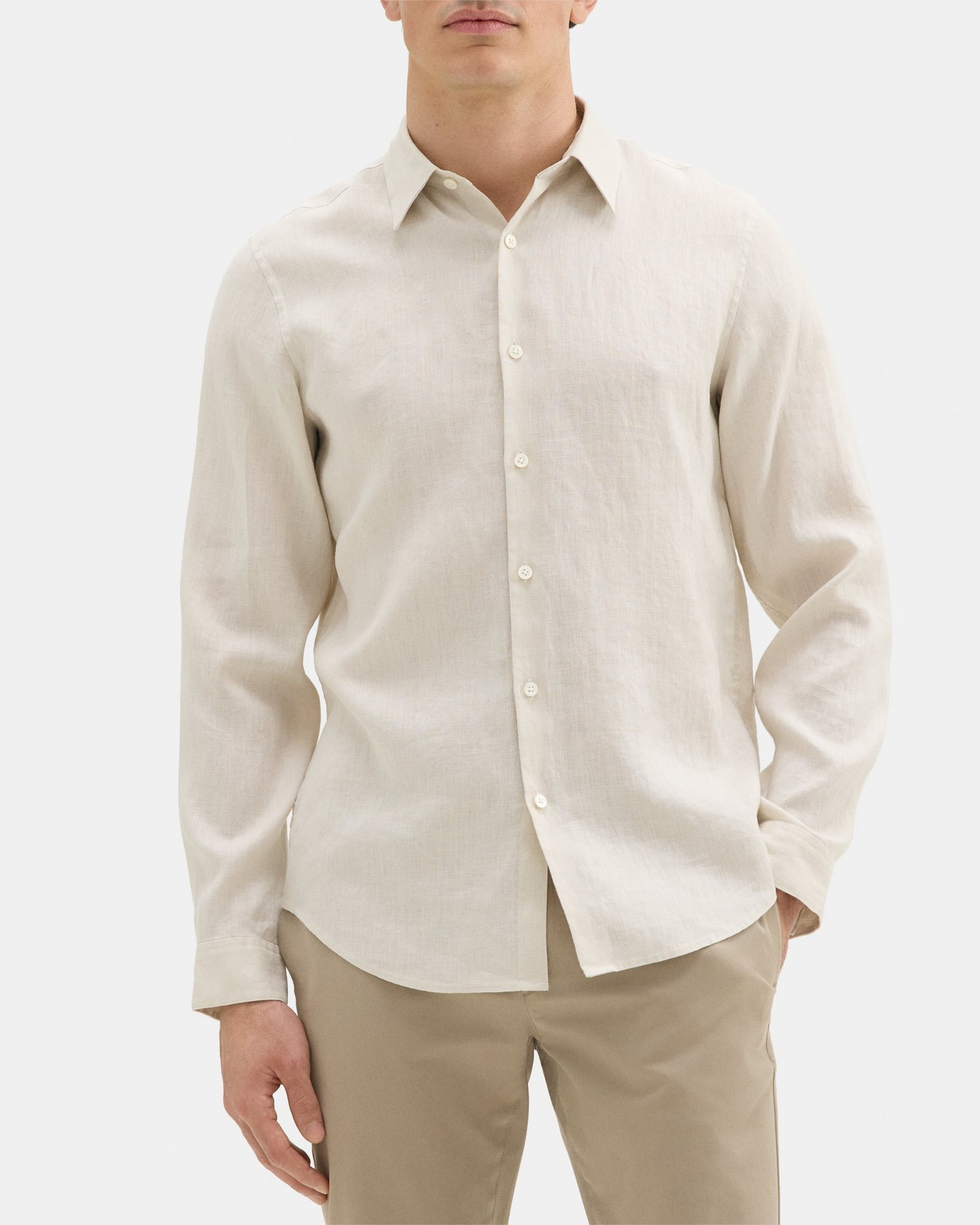 띠어리 Theory Standard-Fit Shirt in Linen,MOON