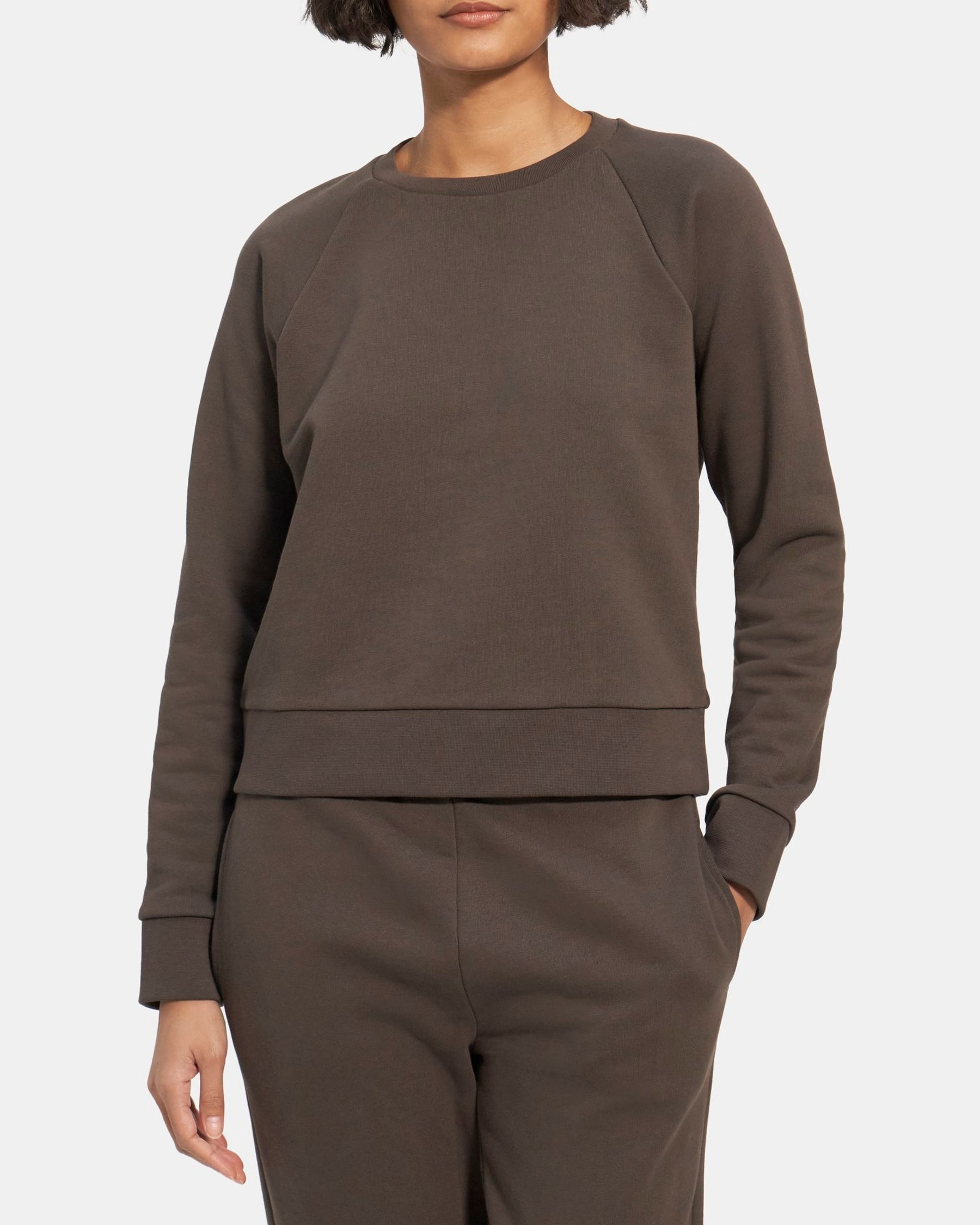 Cropped Sweatshirt in Terry Cotton