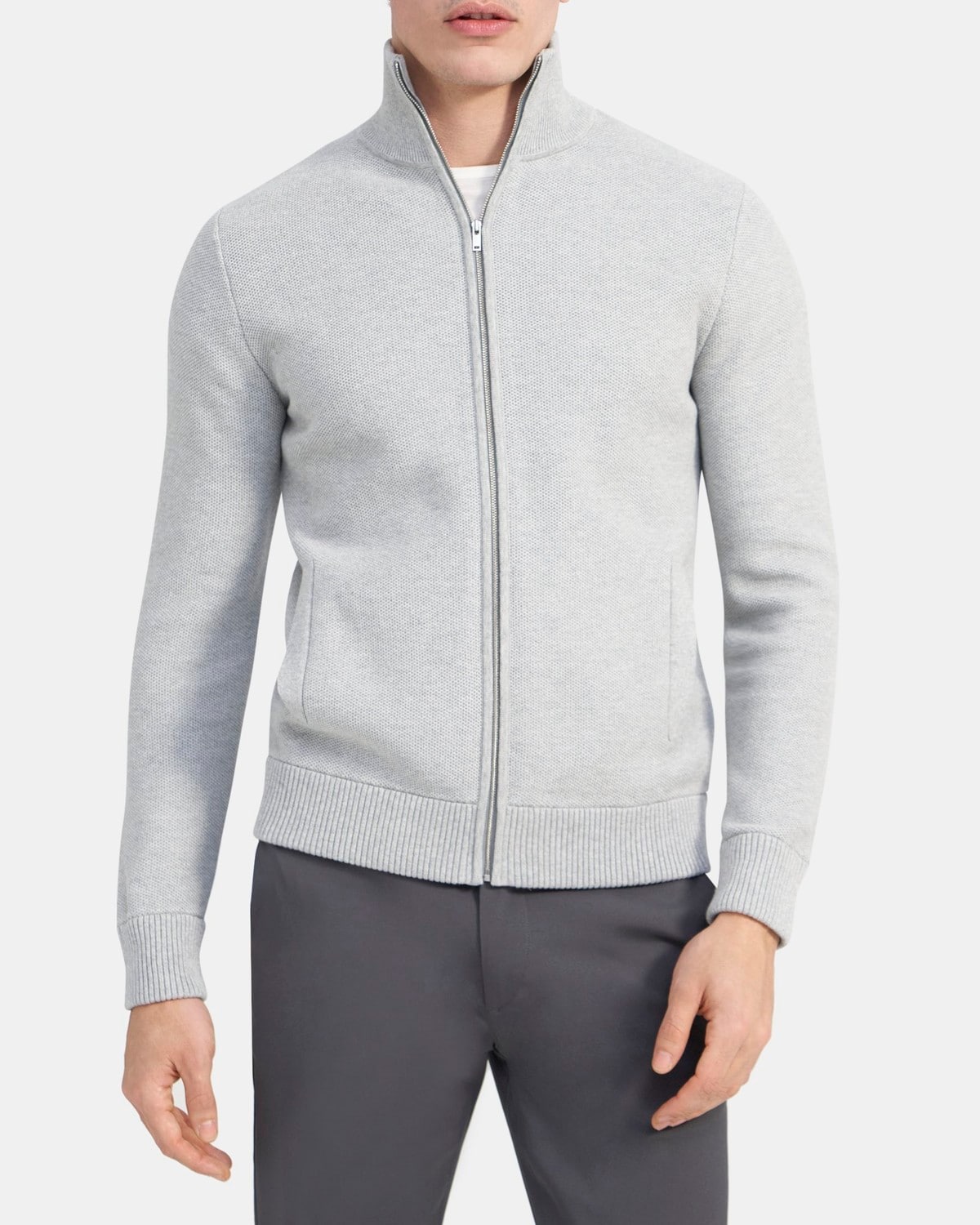 Full-Zip Sweater in Organic Cotton