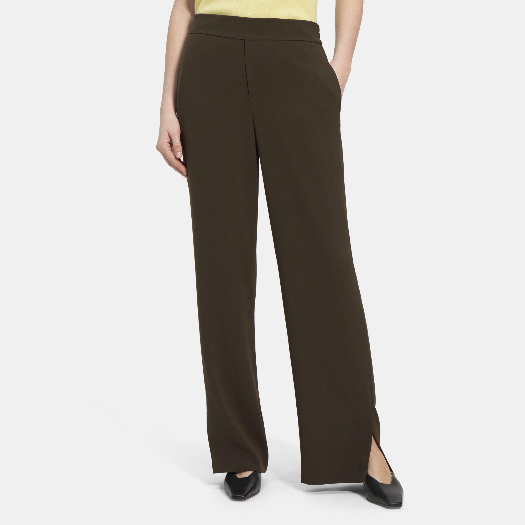 Theory Straight Pull-On Pant in Crepe