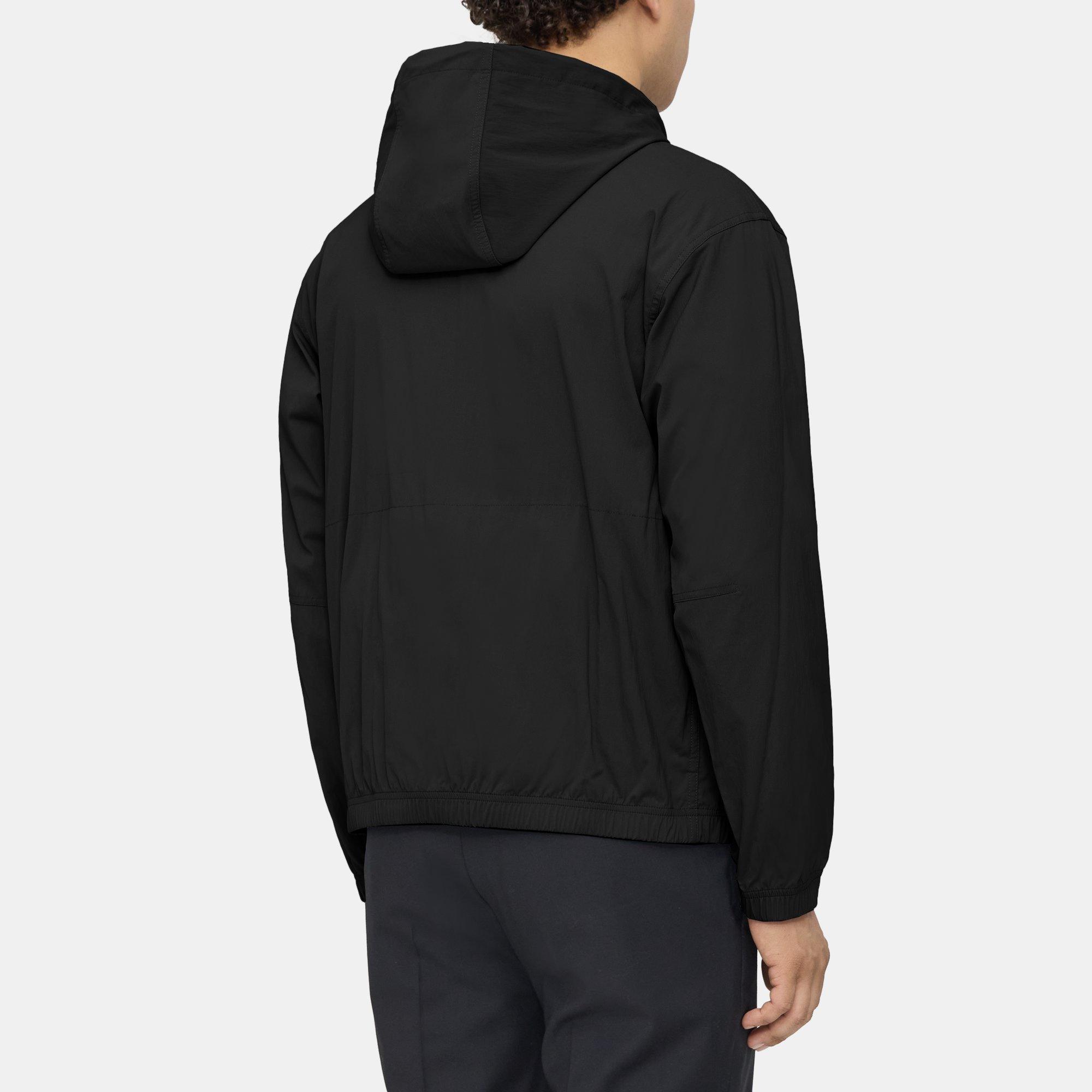 Piqué Nylon Hooded Jacket | Theory Outlet