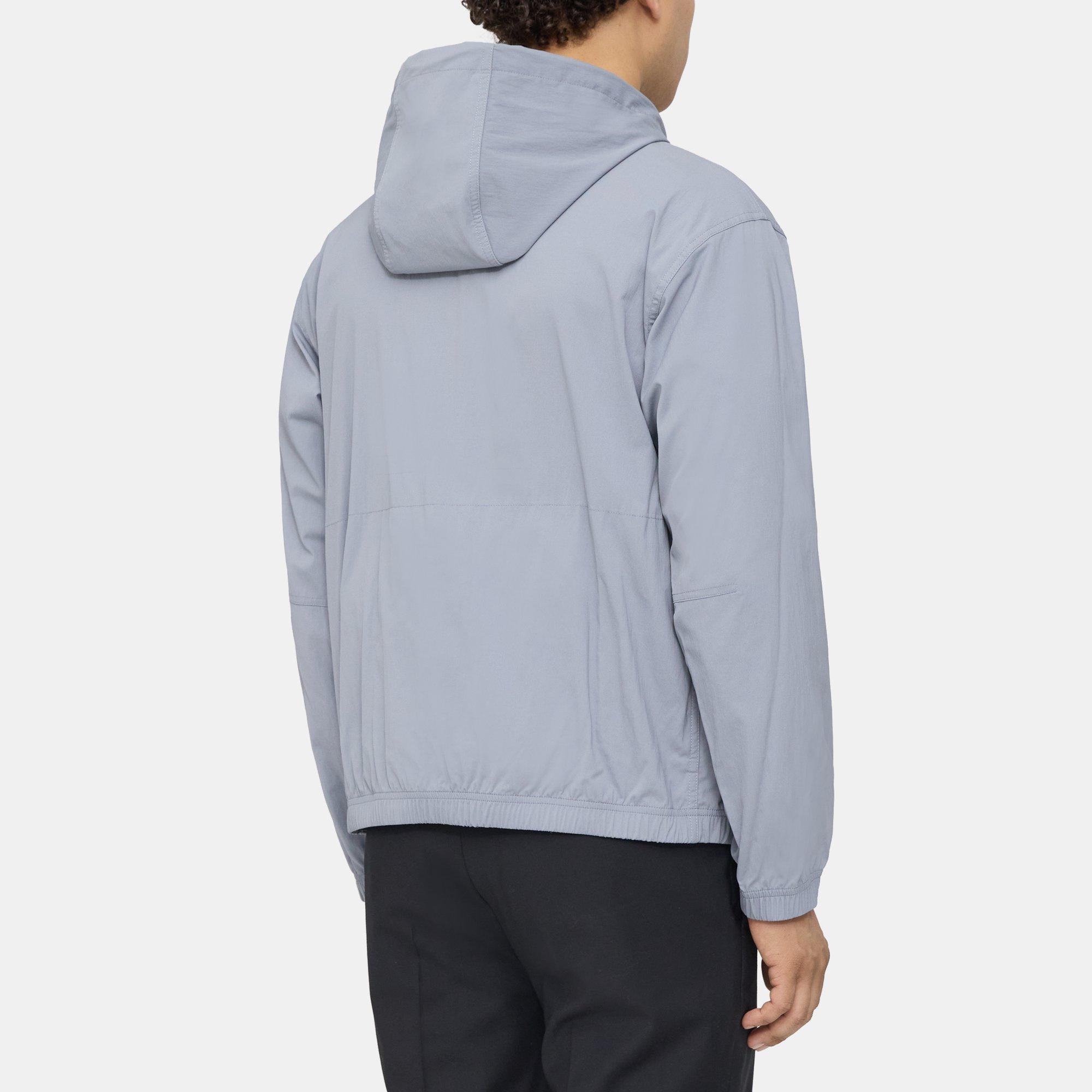 Piqué Nylon Hooded Jacket | Theory Outlet