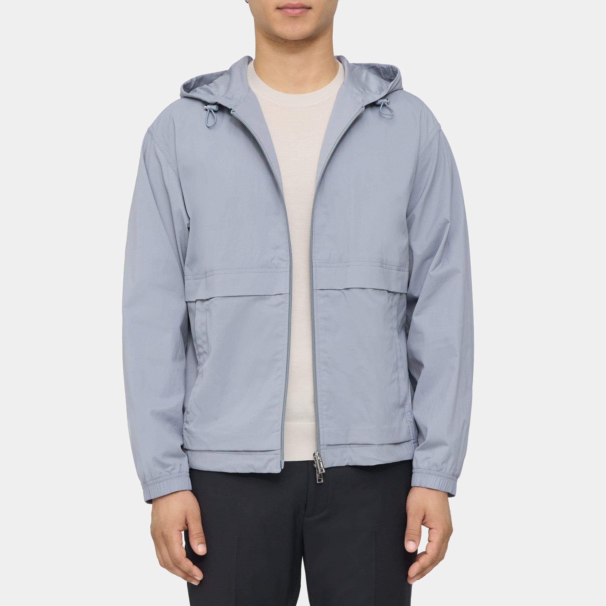 Piqué Nylon Hooded Jacket | Theory Outlet