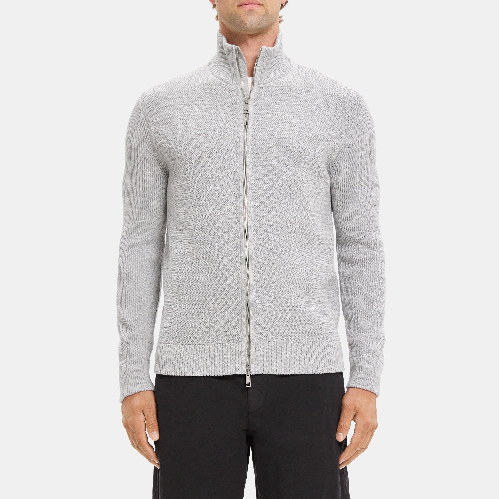 Cotton Full-Zip Cardigan | Theory Outlet