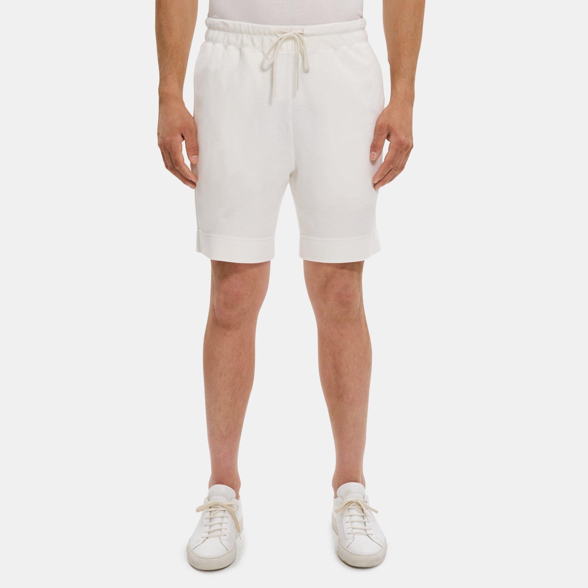 띠어리 Theory Drawstring Short in Terry Cotton,IVORY