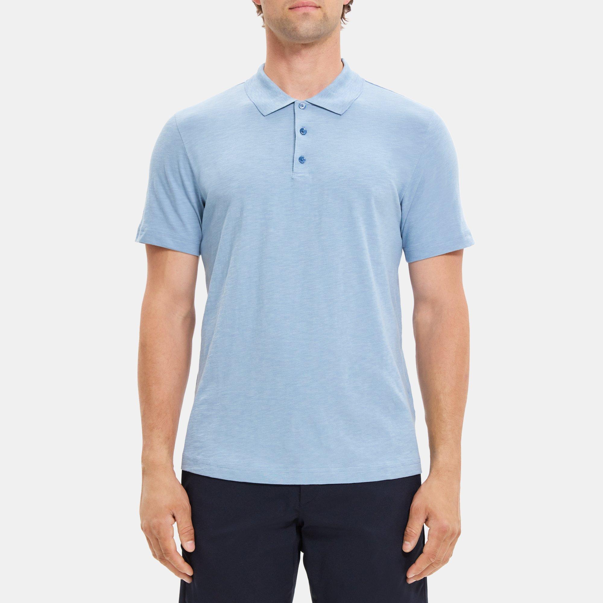 Theory Bron Polo Shirt in Cosmos Slub Cotton