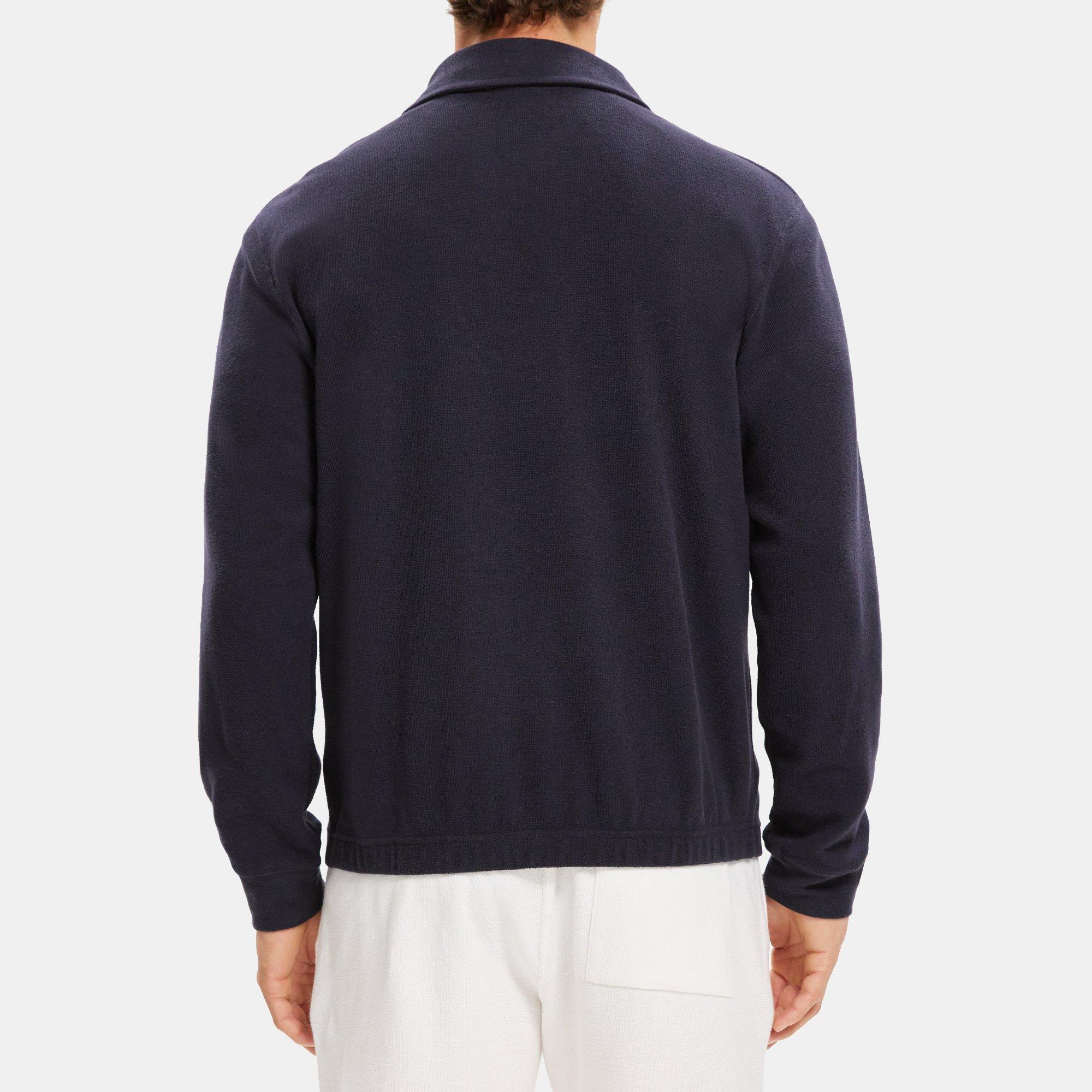 Terry Cotton Quarter-Zip Sweatshirt | Theory Outlet