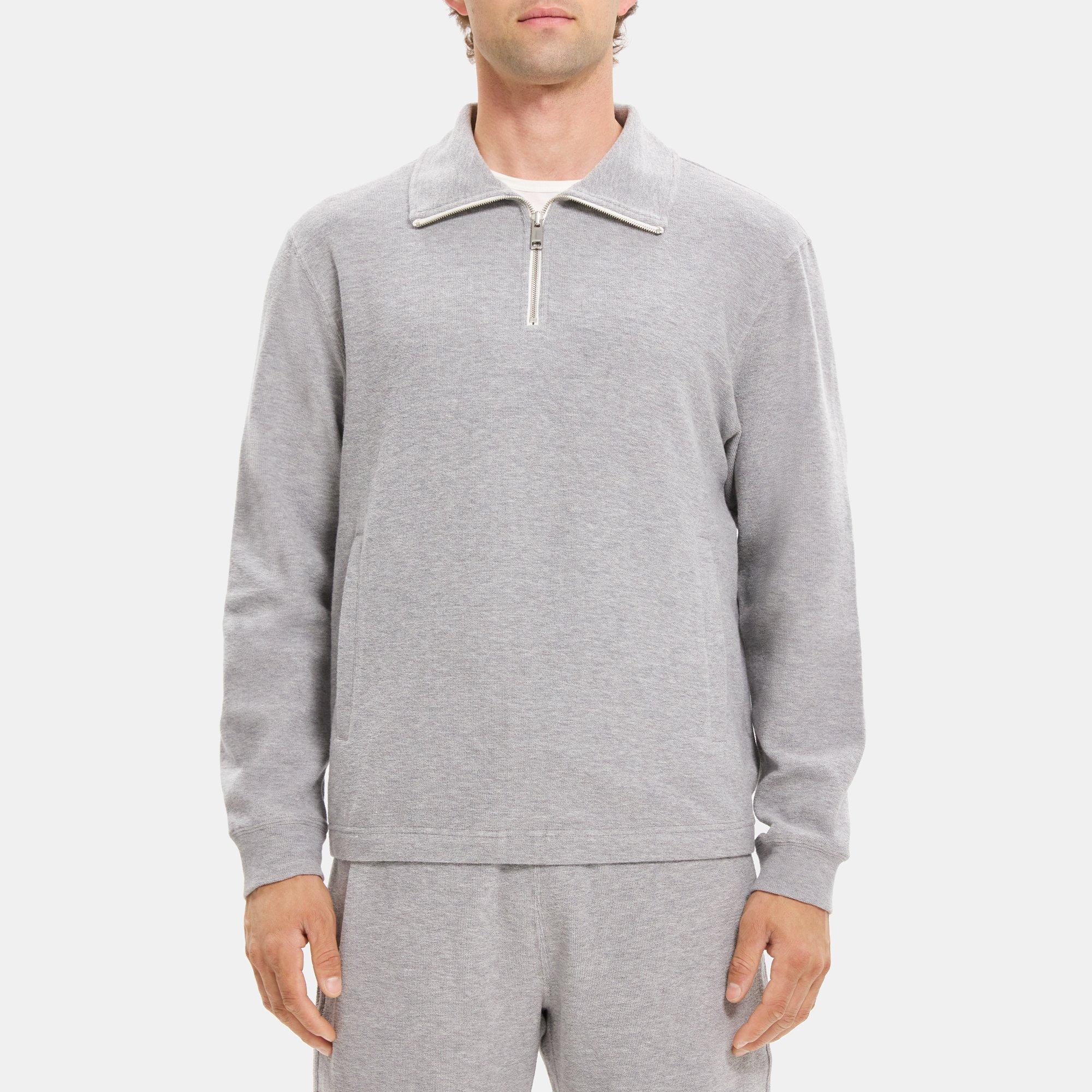 Terry Cotton Quarter-Zip Sweatshirt | Theory Outlet