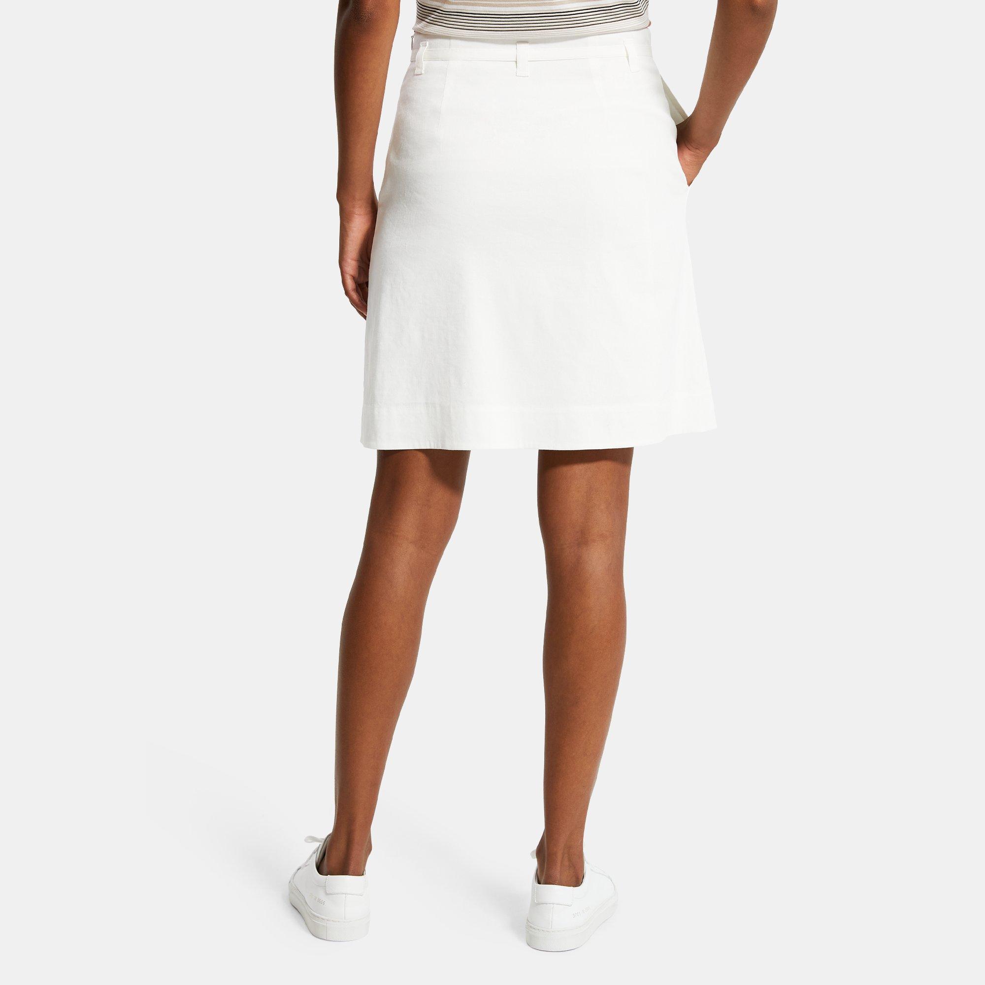 7th Avenue - Hi-Lo Fit & Flare Pencil Skirt - City Stretch Linen Flex - New  York & Company