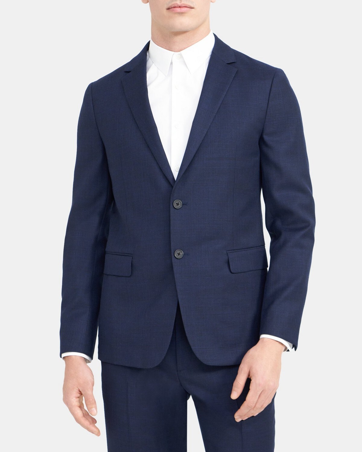 Unstructured Suit Jacket in Textured Wool