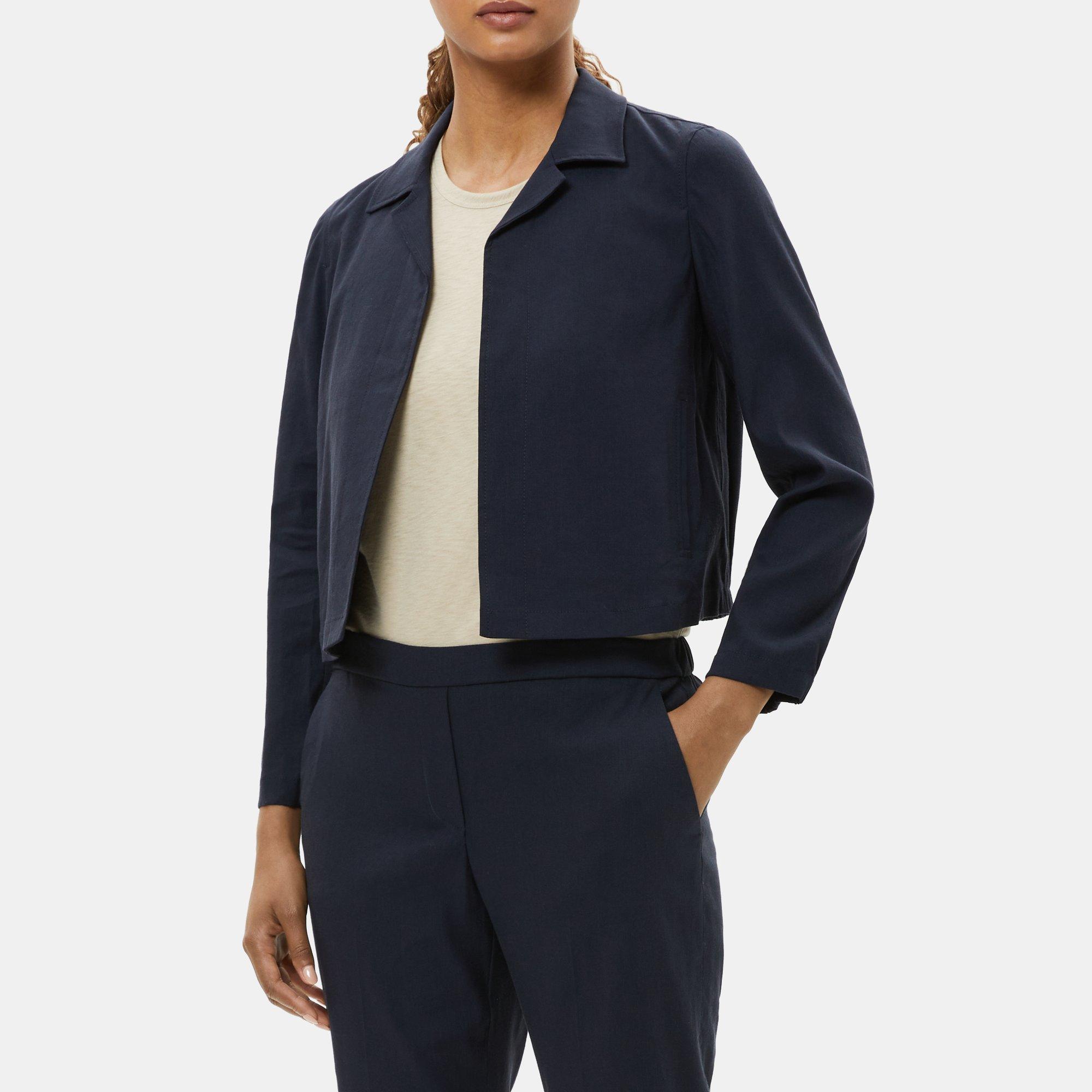 Linen Shrunken Jacket | Theory Outlet