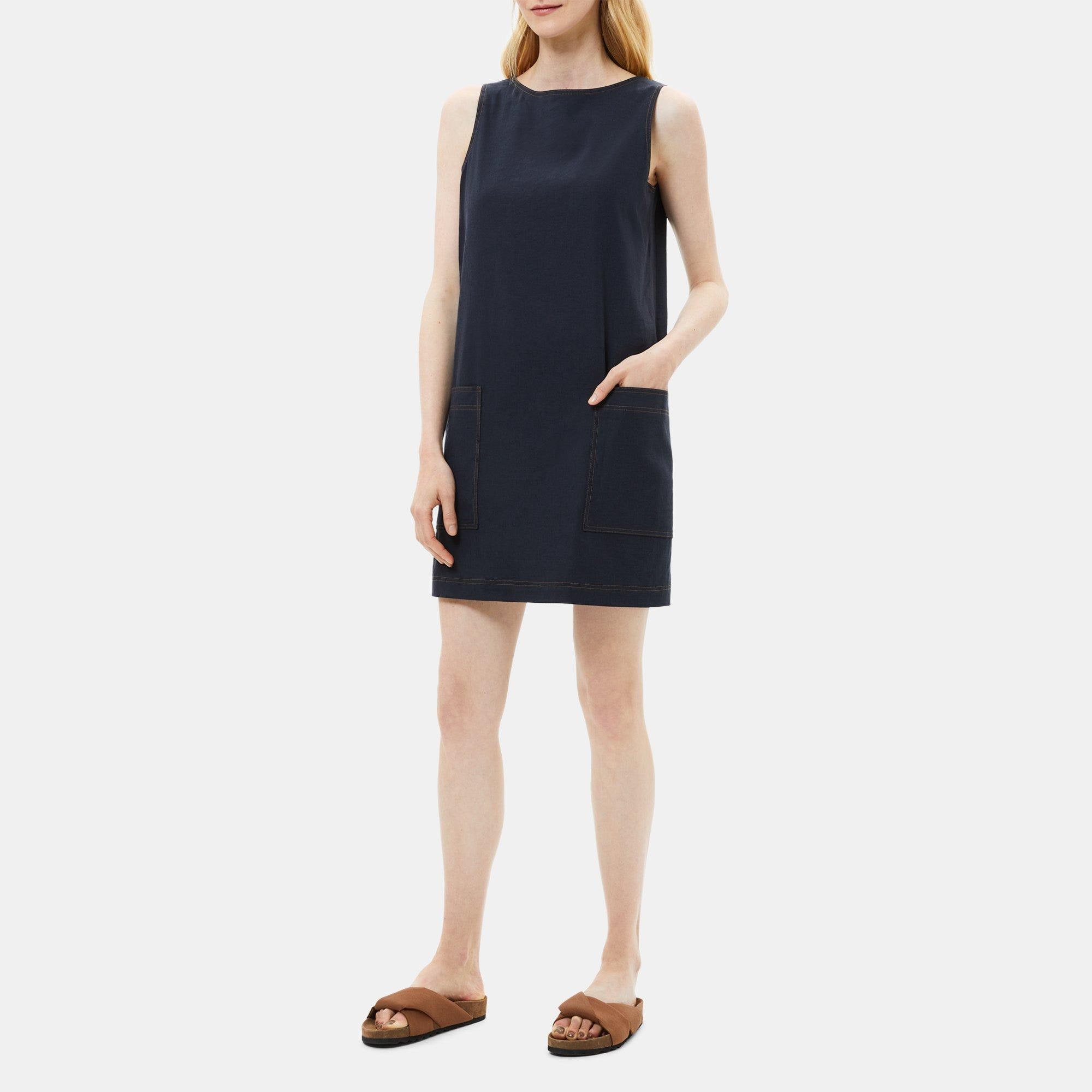 Theory linen shift on sale dress