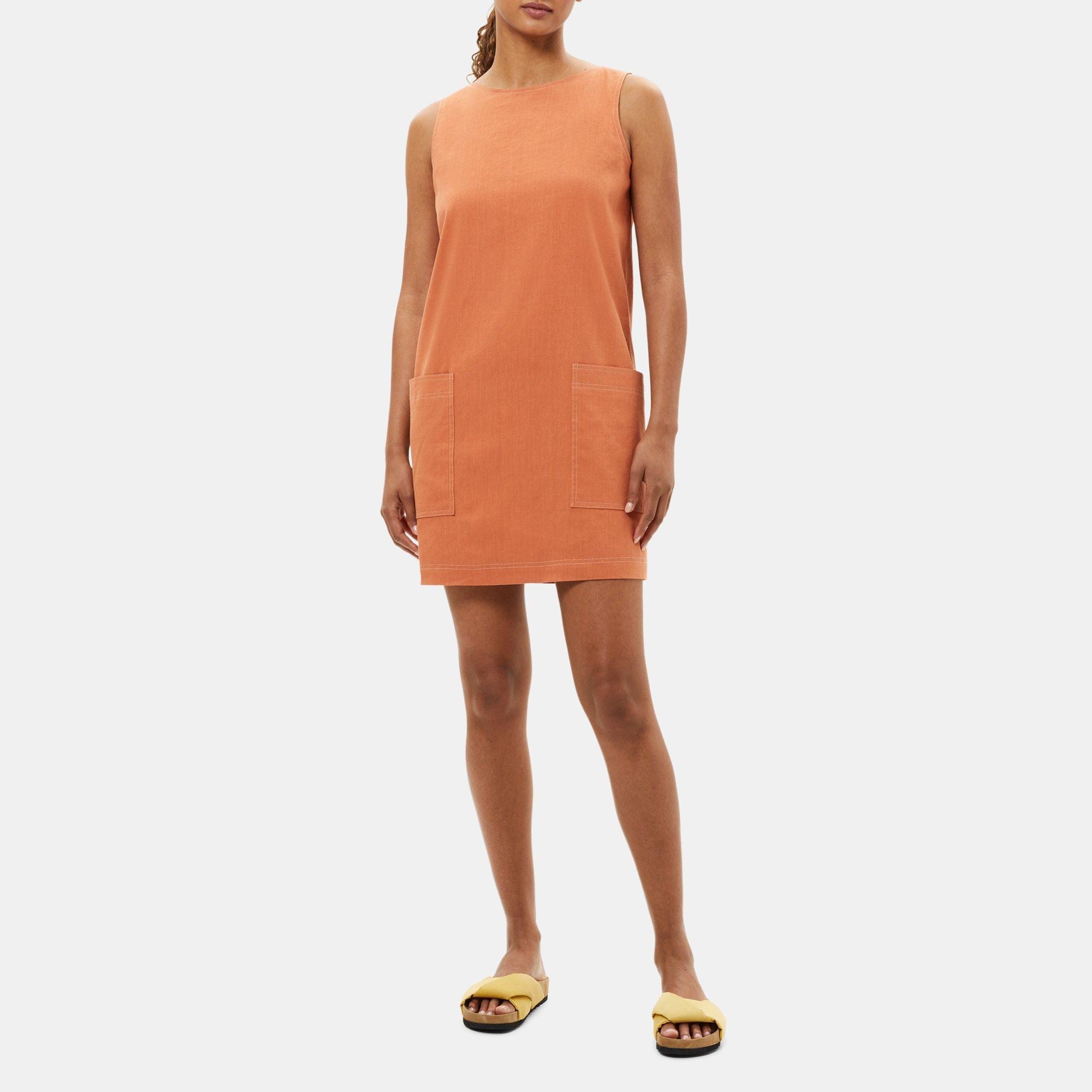 Theory linen cheap shift dress