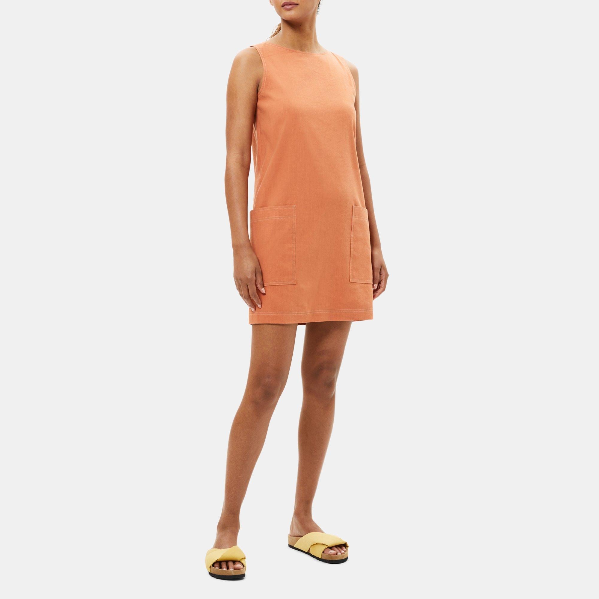 띠어리 원피스 Theory Sleeveless Shift Dress in Linen,CANYON