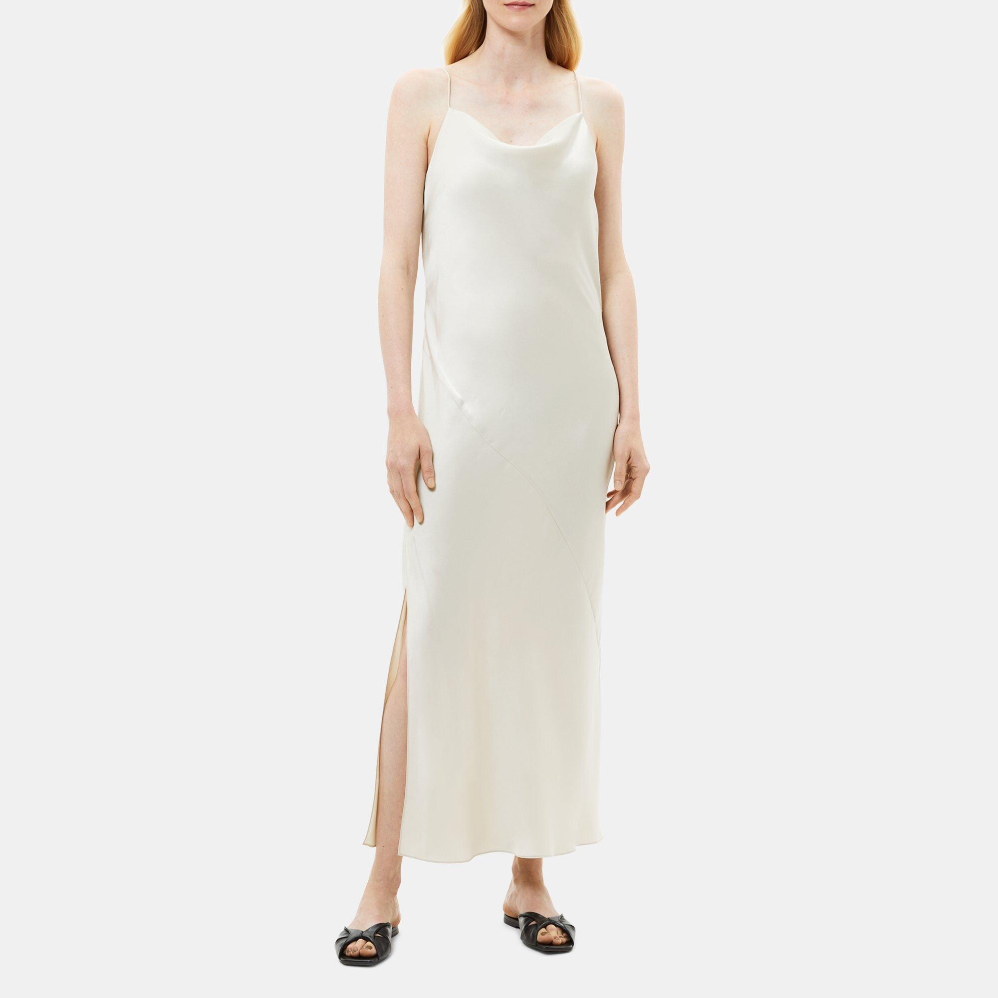 Satin Draped Slip Dress | Theory Outlet