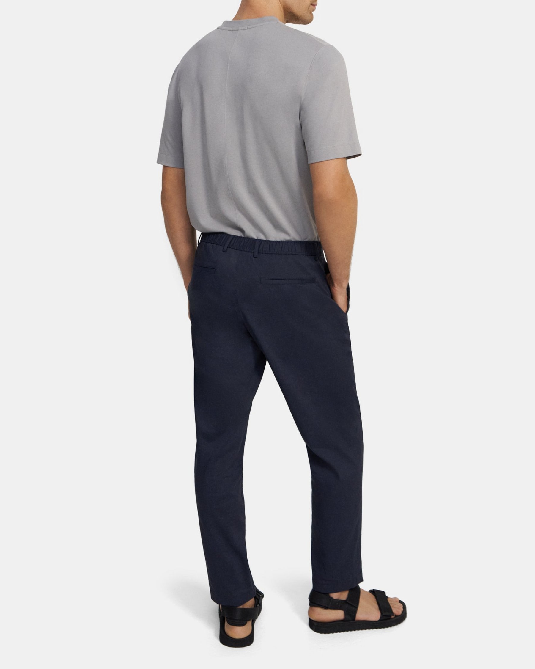Stretch Linen Tapered Pant | Theory Outlet