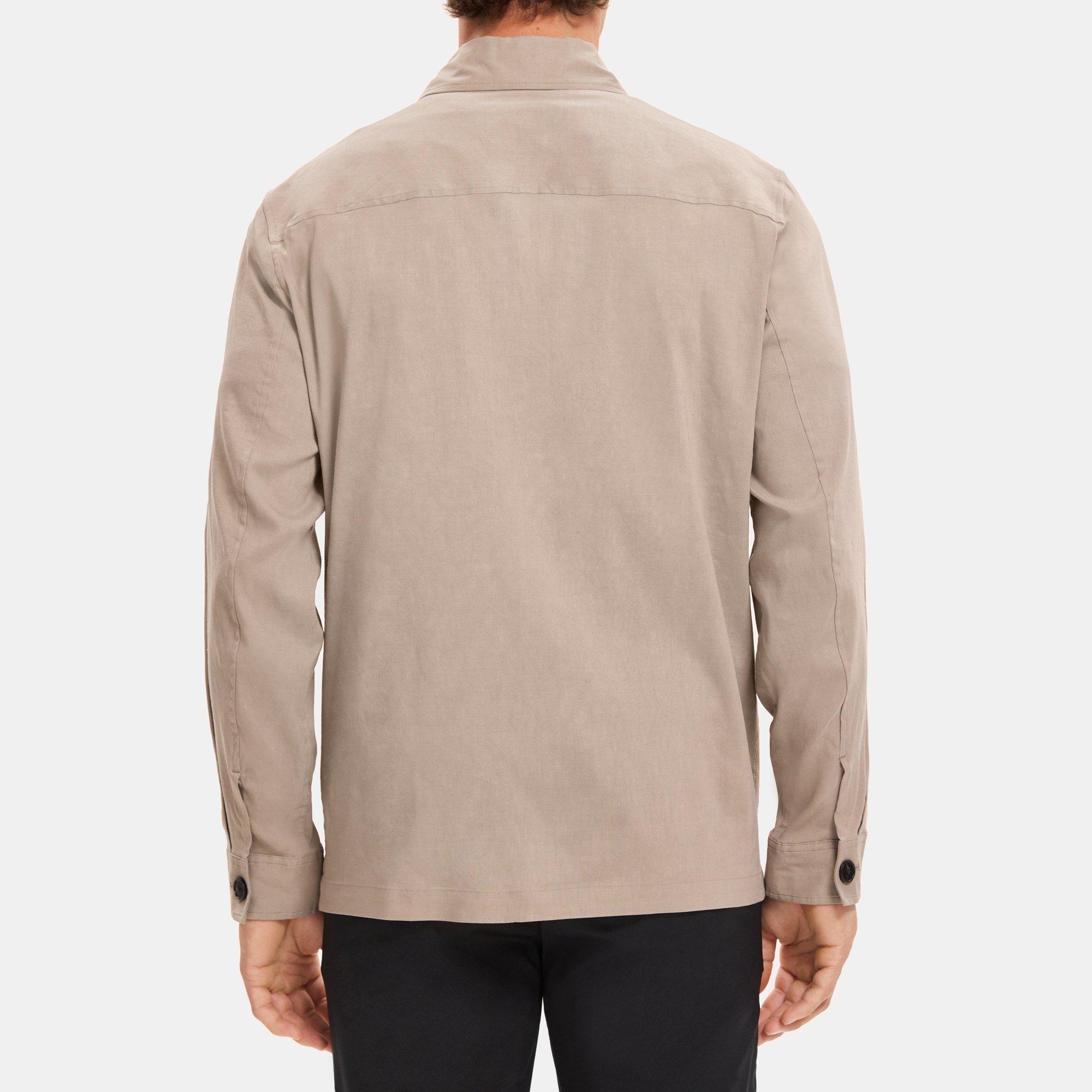 Stretch Linen Shirt Jacket | Theory Outlet